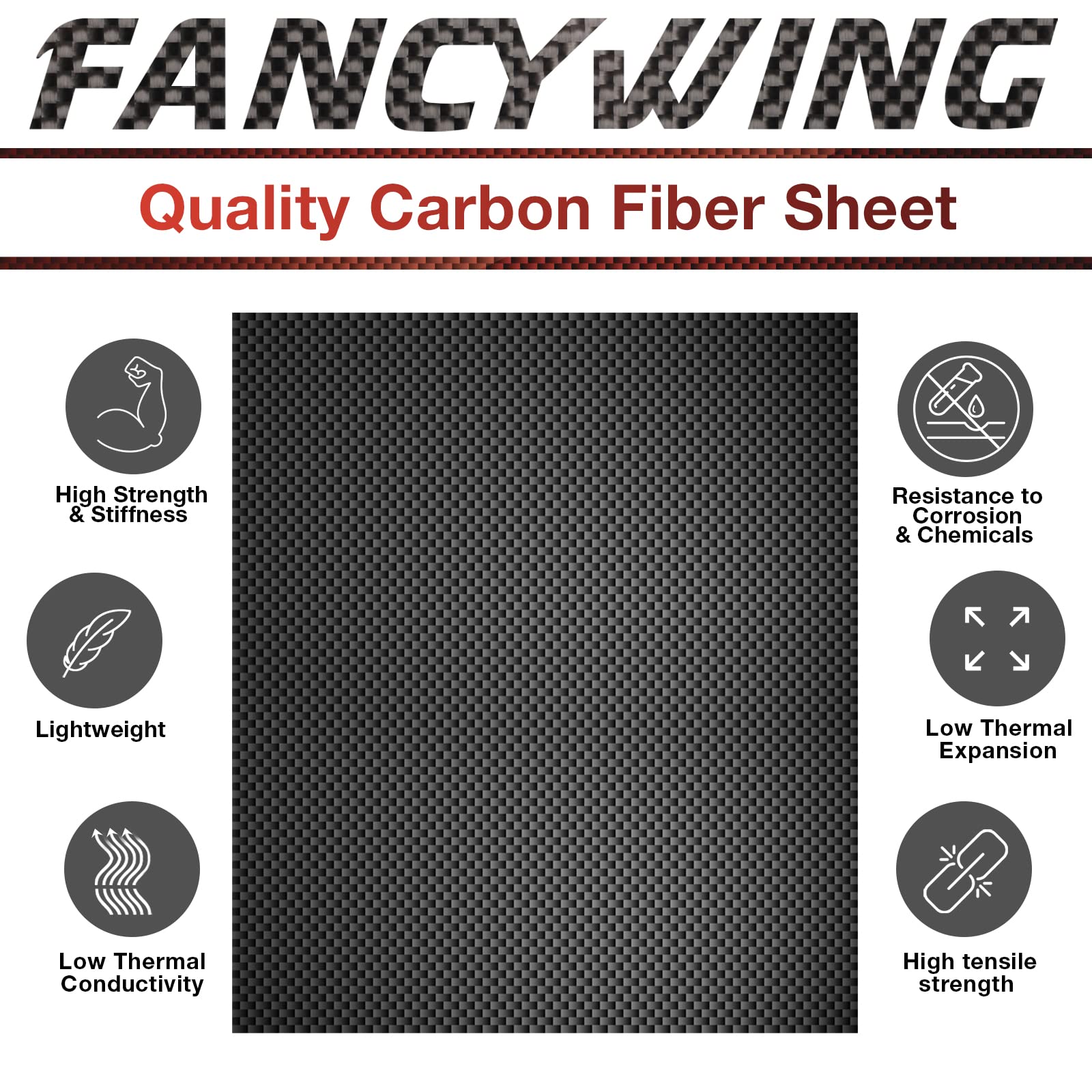 Premium 3K Carbon Fiber Sheet 400x500x3.0mm - 100% Pure Carbon Fiber Laminate Plate with Glossy Surface & Plain Weave Pattern - Ideal for Automotive, Aerospace, DIY Projects & Industrial Applications