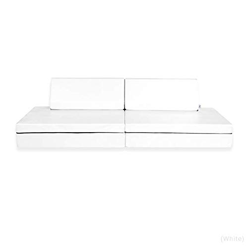 Foamnasium 1524 Kids Play Couch - Soft Foam Sofa for Toddlers & Children, White - Perfect for Playroom, Nursery, or Living Room