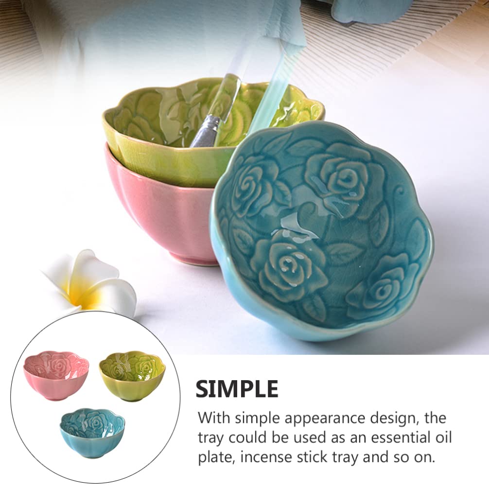 Premium Ceramic Mixing Bowls Set of 3 - Essential Oil & Facial Mask Mixing Bowls, Snack Serving Dishes for Spa, DIY Beauty & Home Kitchen Use - Durable Ceramic Bowls for Professional & Personal Care
