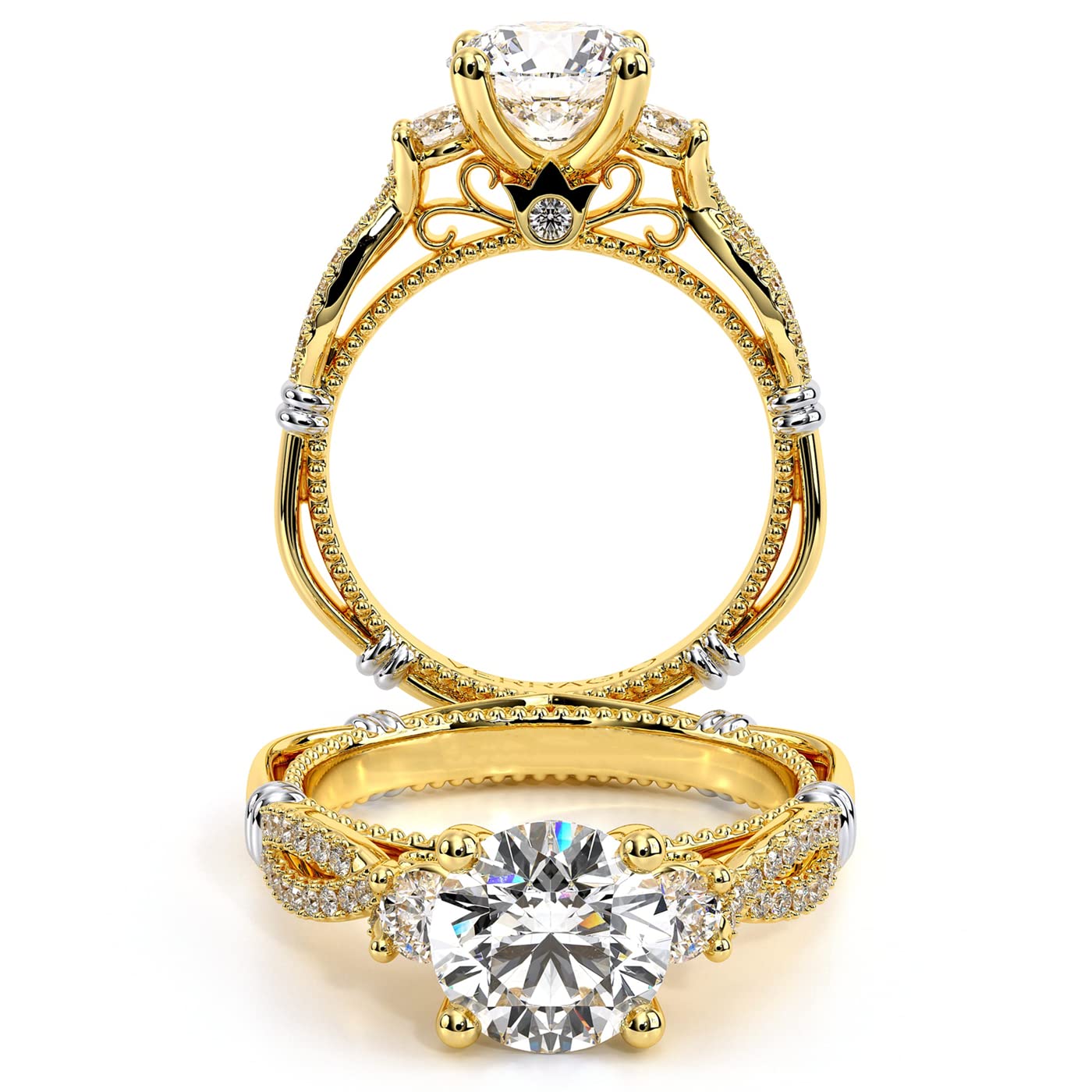 1.35 Carat Vintage 3 Stone Moissanite Engagement Ring - 10K/14K/18K Gold or Platinum Plated Silver - Wedding, Proposal, Anniversary Gift for Her - Elegant Jewelry for Special Occasions