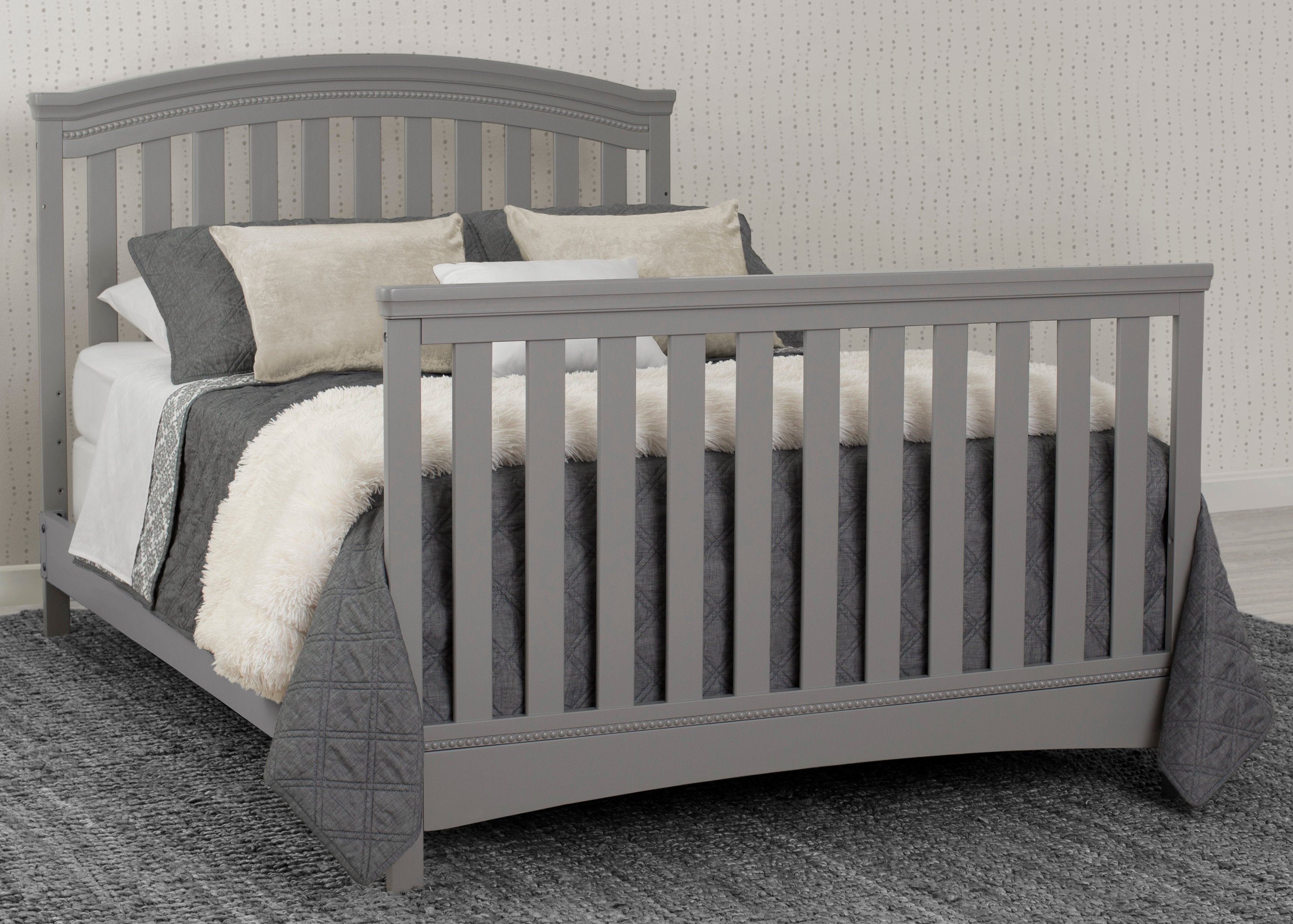Emerson 4-in-1 Convertible Baby Crib to Toddler Bed - Safe & Adjustable Wooden Crib for Nursery - Perfect for Newborns, Infants & Growing Kids