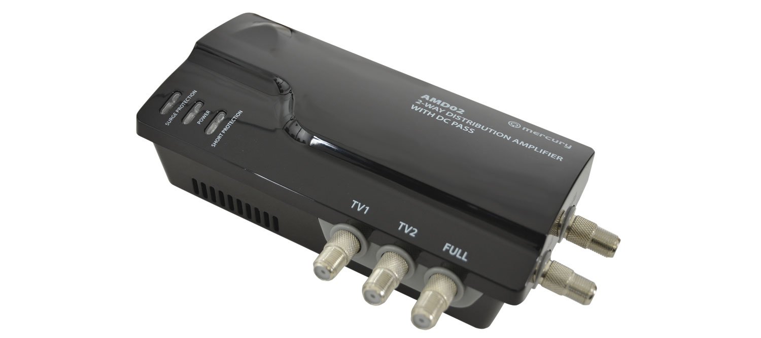 Professional 2-Way TV Signal Booster - Amplifier for Clear HD Reception in Home & Office