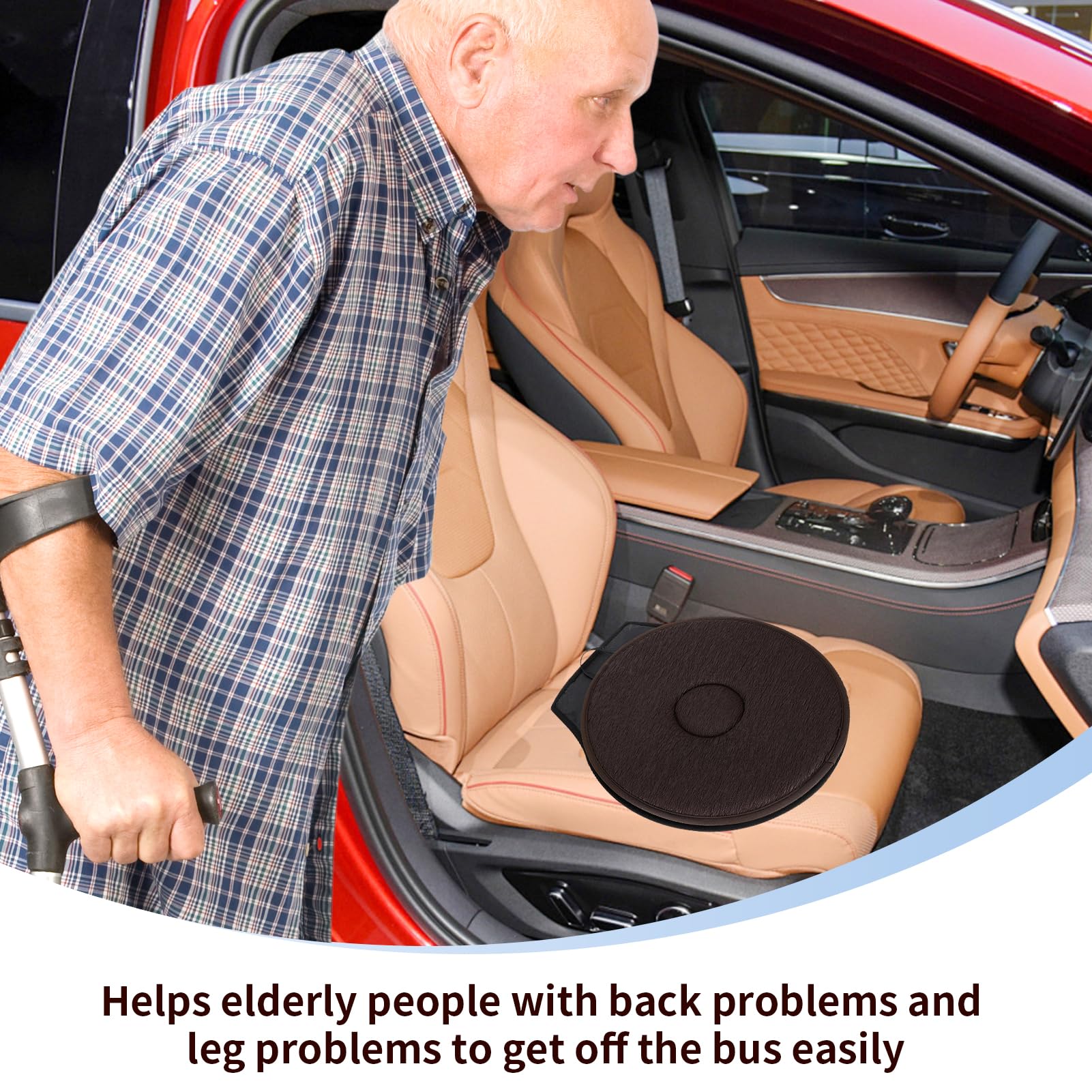 360 Degree Rotating Car Seat Swivel - Non-Slip Rotating Car Seat Cushion for Elderly & Disabled - Easy Entry/Exit for Cars, Trucks & SUVs - Perfect for Seniors, Pregnant Women & Mobility Challenges