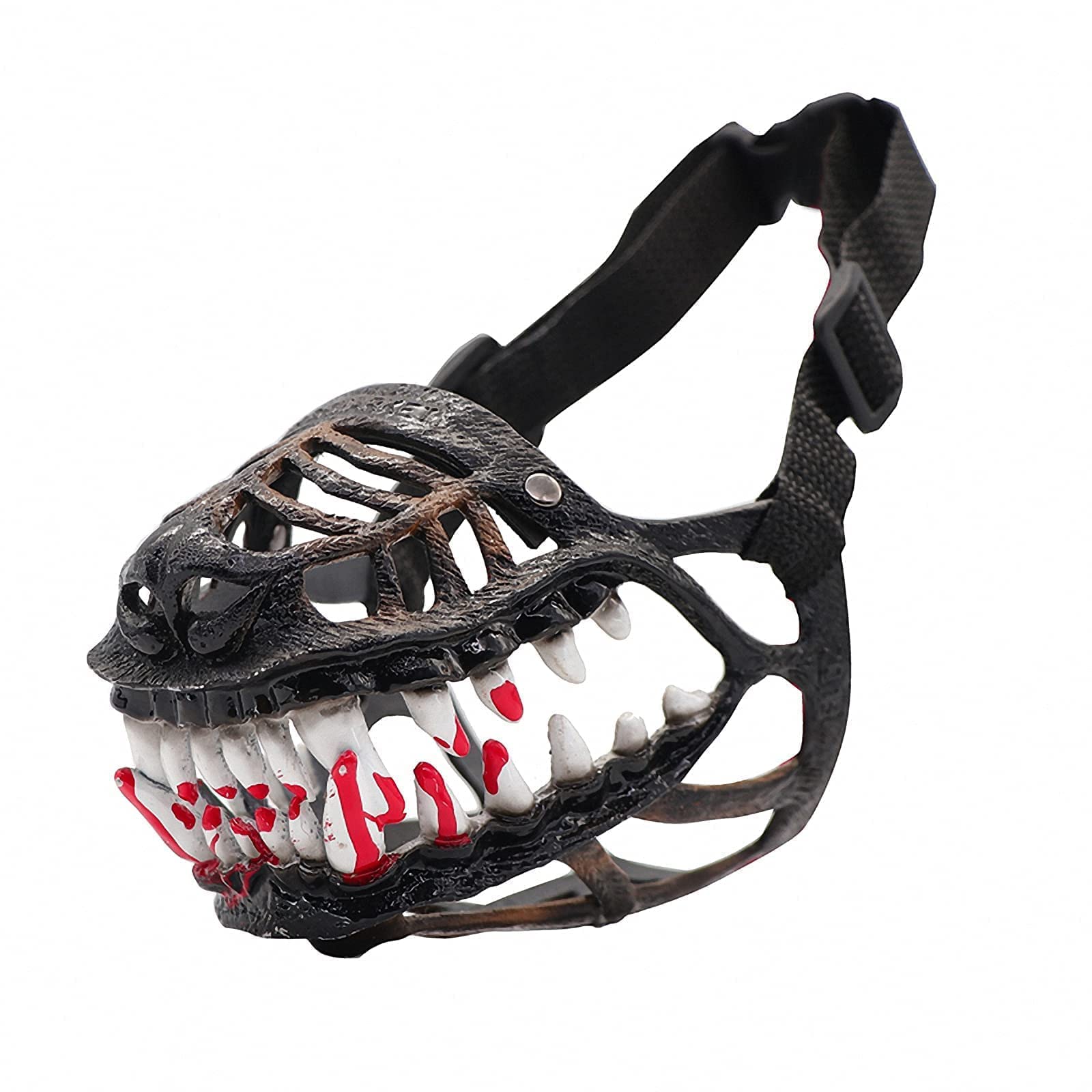 Best Basket Muzzle for Medium & Large Dogs - Breathable Dog Muzzle for Chewing, Biting & Walking Protection - Adjustable Skull Mask Halloween Costume Accessory - Perfect for Training, Walks & Costume Parties