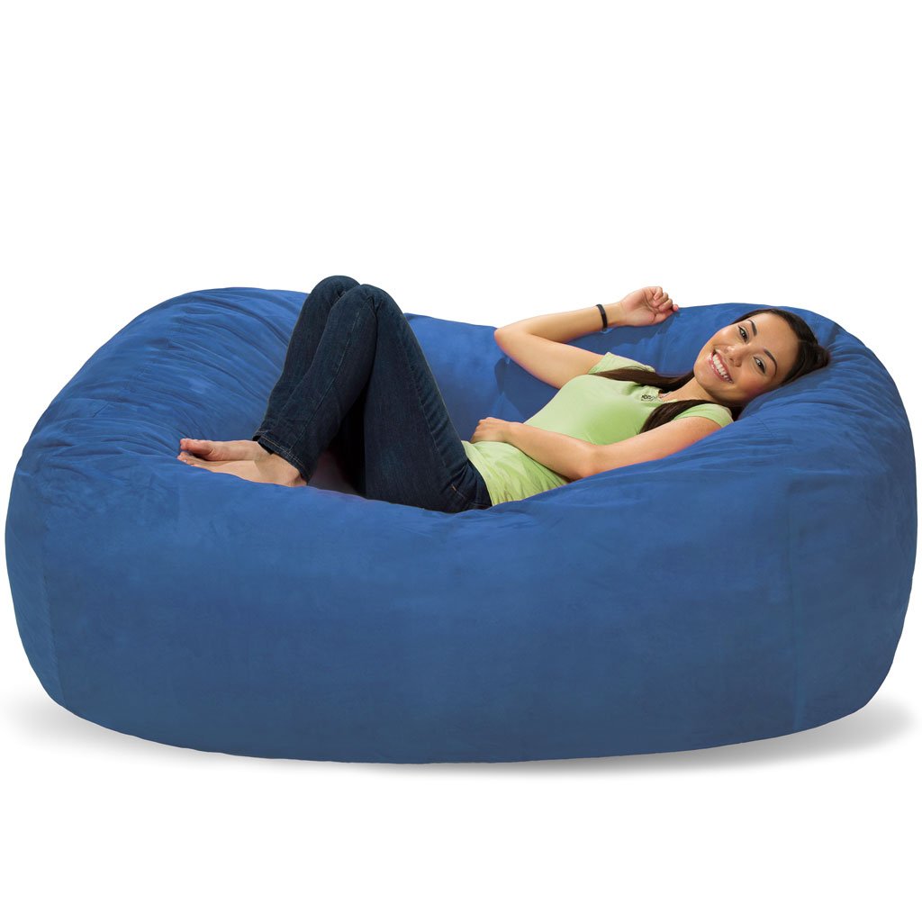Comfy Sacks Memory Foam Bean Bag Chair - Royal Blue Micro Suede | Ultra Soft & Supportive | Perfect for Gaming, Lounging & Dorm Rooms