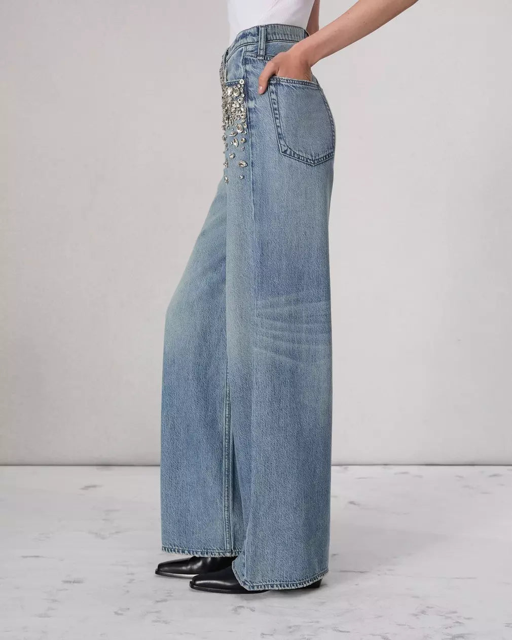 Featherweight Sofie Wide Leg Jeans - Lightweight Stretch Denim Pants for Women | Perfect for Casual Wear, Office & Travel