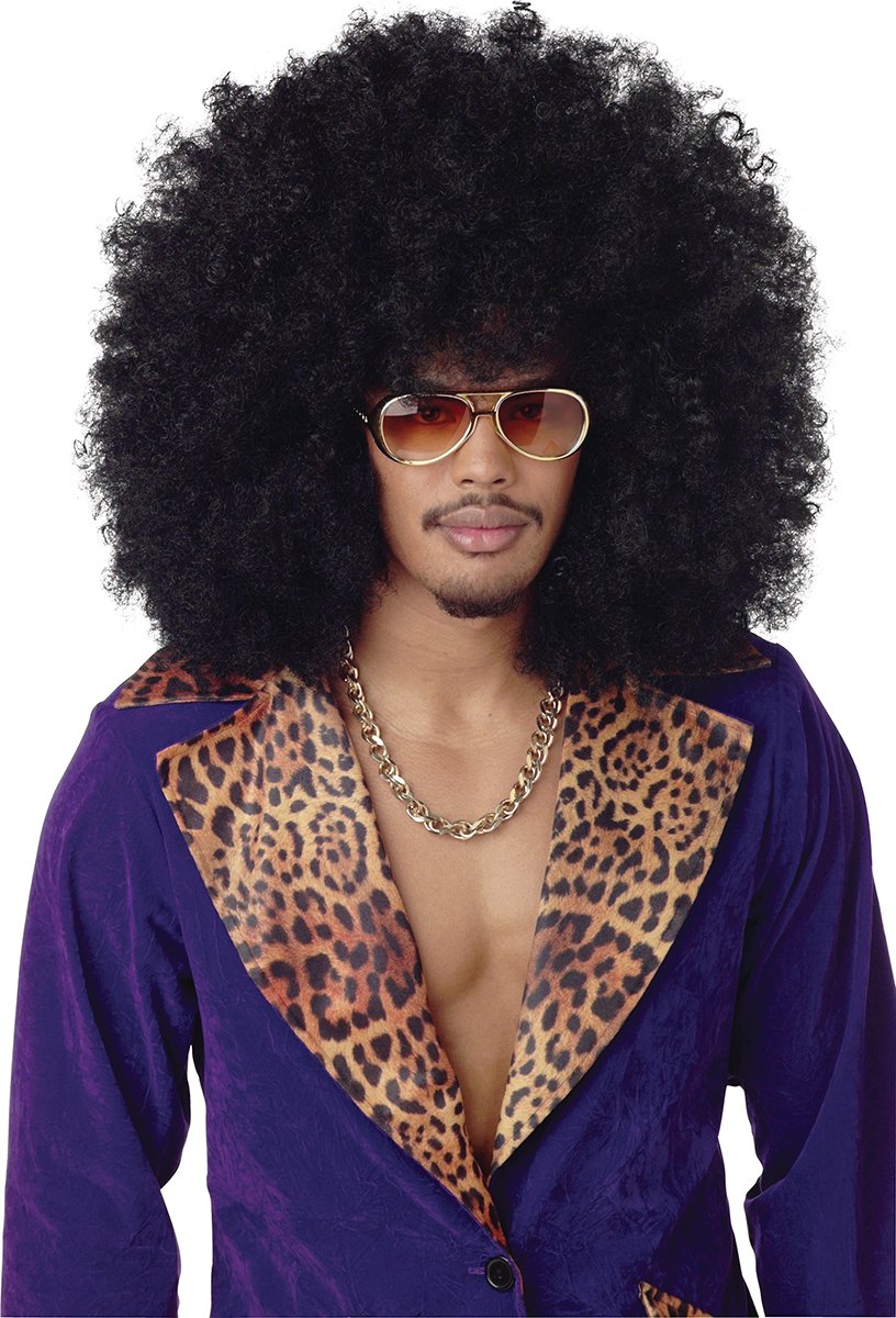 California Costumes Men's Super Jumbo Afro Wig - Black One Size for Halloween, Cosplay, 70s Theme Party & Disco Costume Accessory