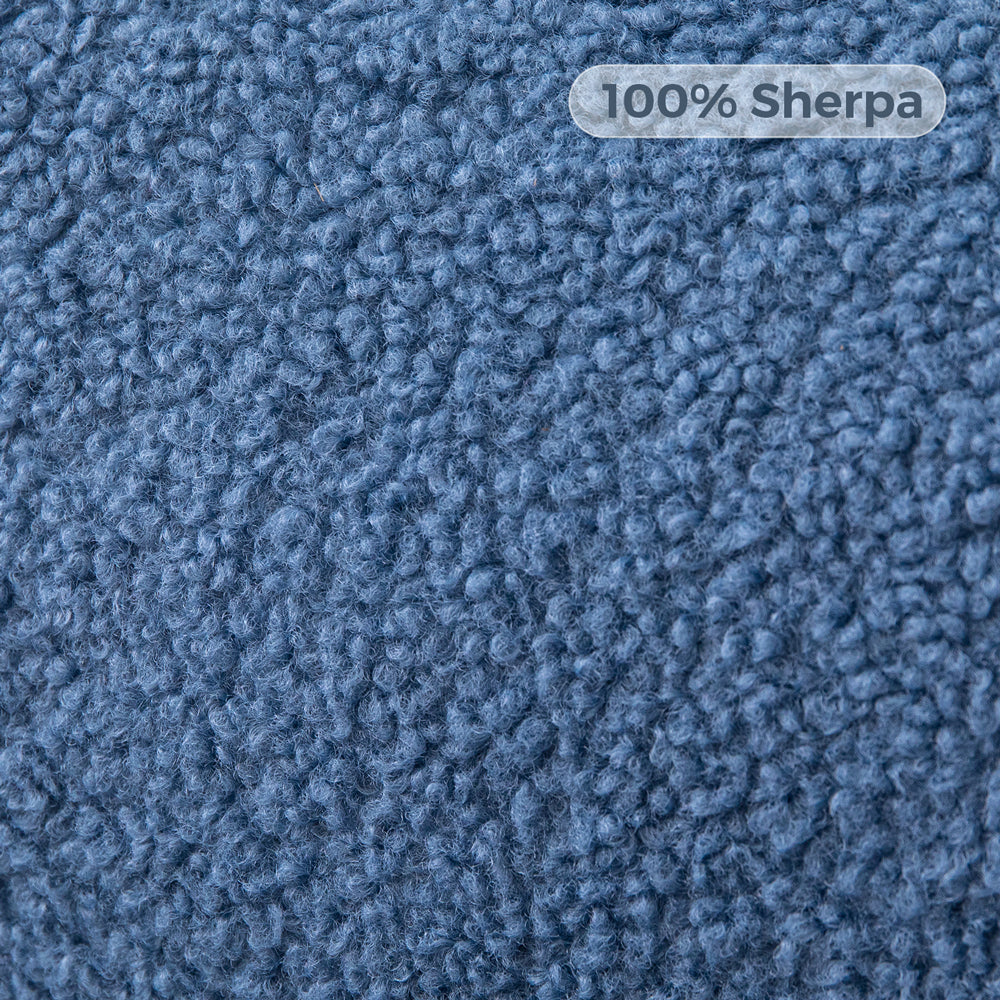 MAXYOYO Kids Bean Bag Chair - Soft Sherpa Bean Bag Couch with Decorative Edges for Boys & Girls, Comfortable Seating for Bedroom, Playroom or Reading Nook (Blue)