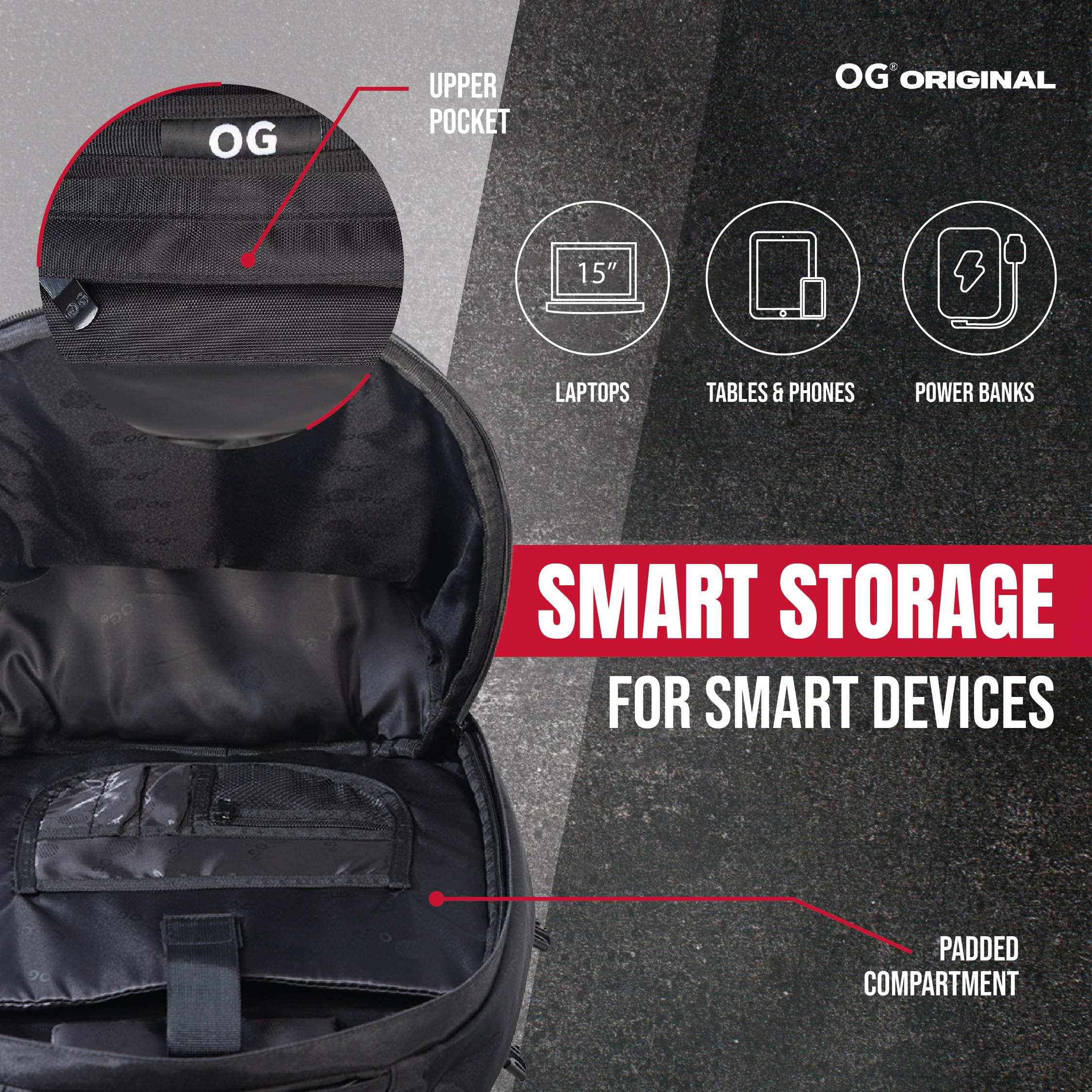 OG Original EZ-Rider PRO Motorcycle Backpack Black - Expandable 28-35L Waterproof Motorbike Helmet Bag with Laptop Pocket & Reflective White Logo - Perfect for Commuting, Travel & Adventure Riding