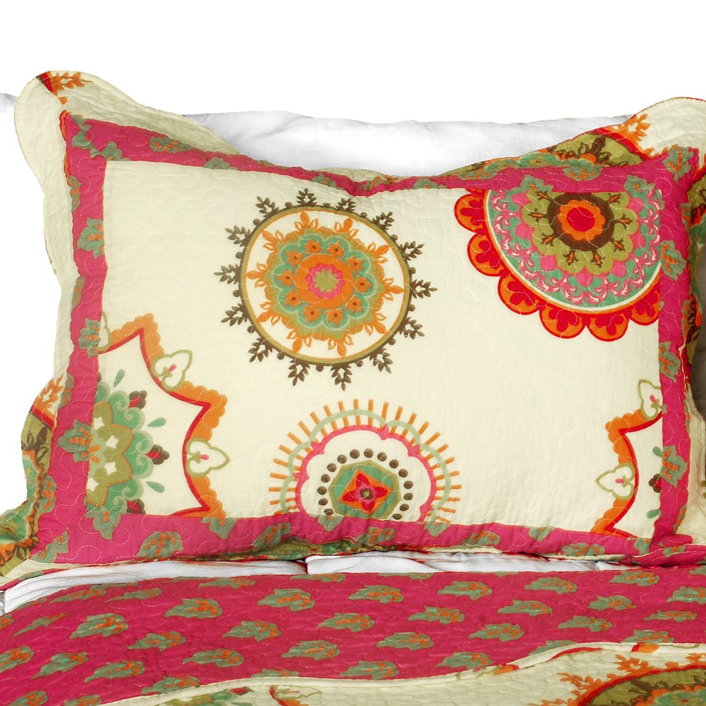 Blancho Bedding [Children of Heaven] 3-Piece Cotton Jacquard Quilt Set - Full/Queen Size, Soft & Breathable Bedspread for Kids' Room, Dorm, or Guest Bedroom Decor