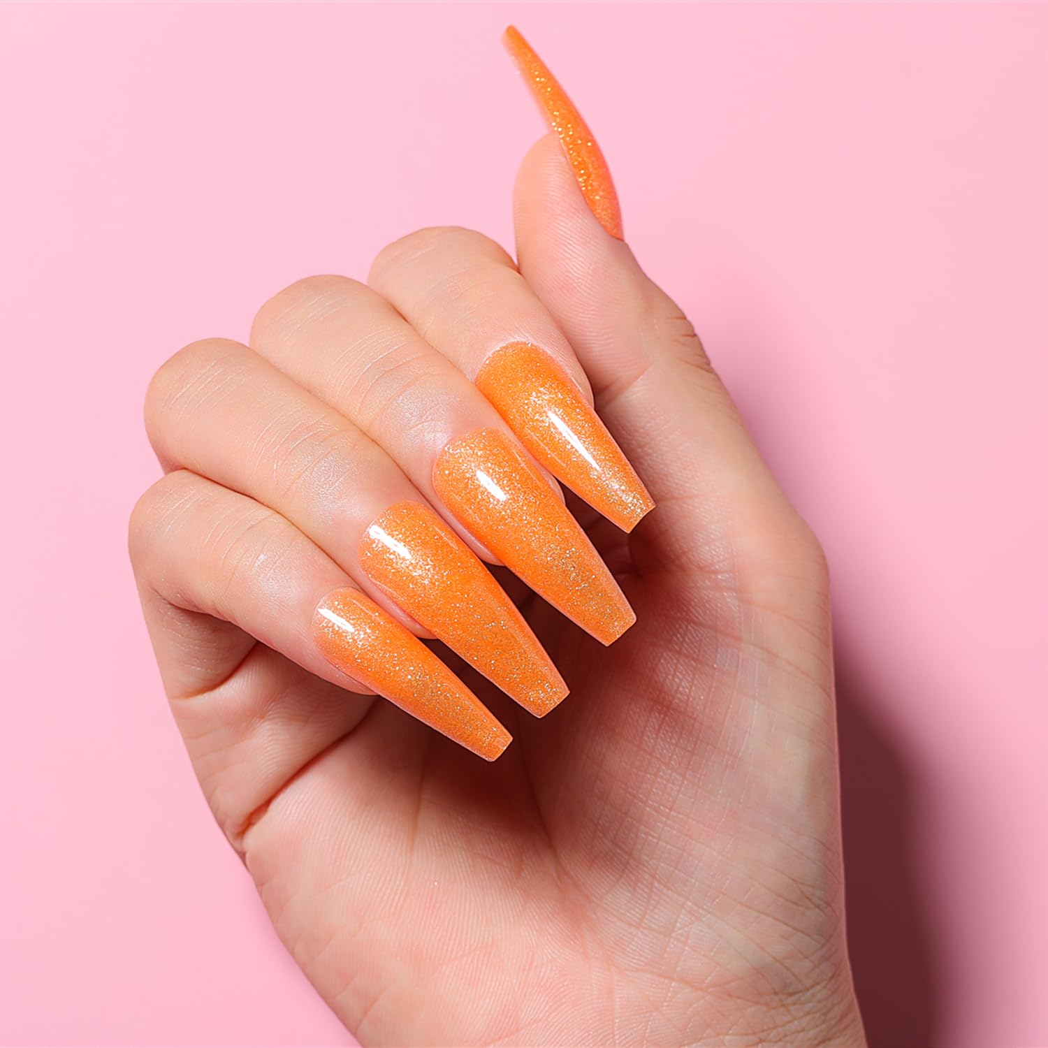 AIMEILI HEMA-Free Poly Nail Extension Gel - Orange Glitter Builder Gel for Nail Art & DIY Salon Enhancements | At-Home Manicure Kit, Perfect Gift for Women (Color 030) | Great for Parties, Weddings & Special Occasions