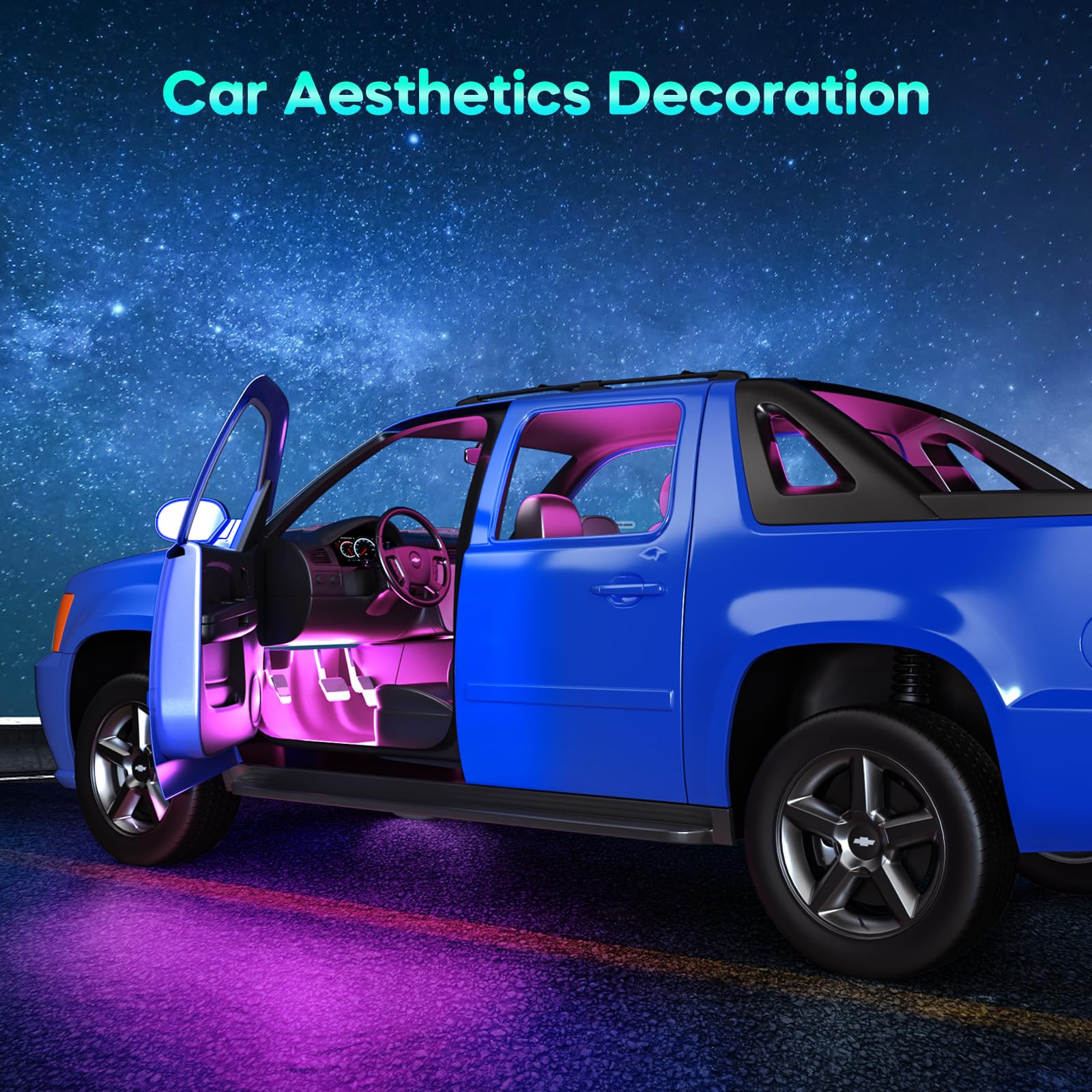 Winzwon Car LED Lights 2 Pack - APP Control Interior Car Lights with USB Port, Perfect Gifts for Men, Women & Mom | Enhance Your Car Ambience for Night Drives & Parties