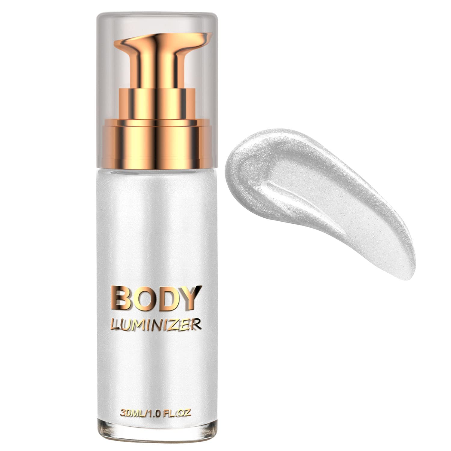 Waterproof Liquid Illuminator & Body Shimmer Highlighter Makeup - Smooth Glow Foundation with Moisturizing Formula for Face & Body (#06 Moonlight White) | Perfect for Night Out, Festival Glow, and Photo Shoots