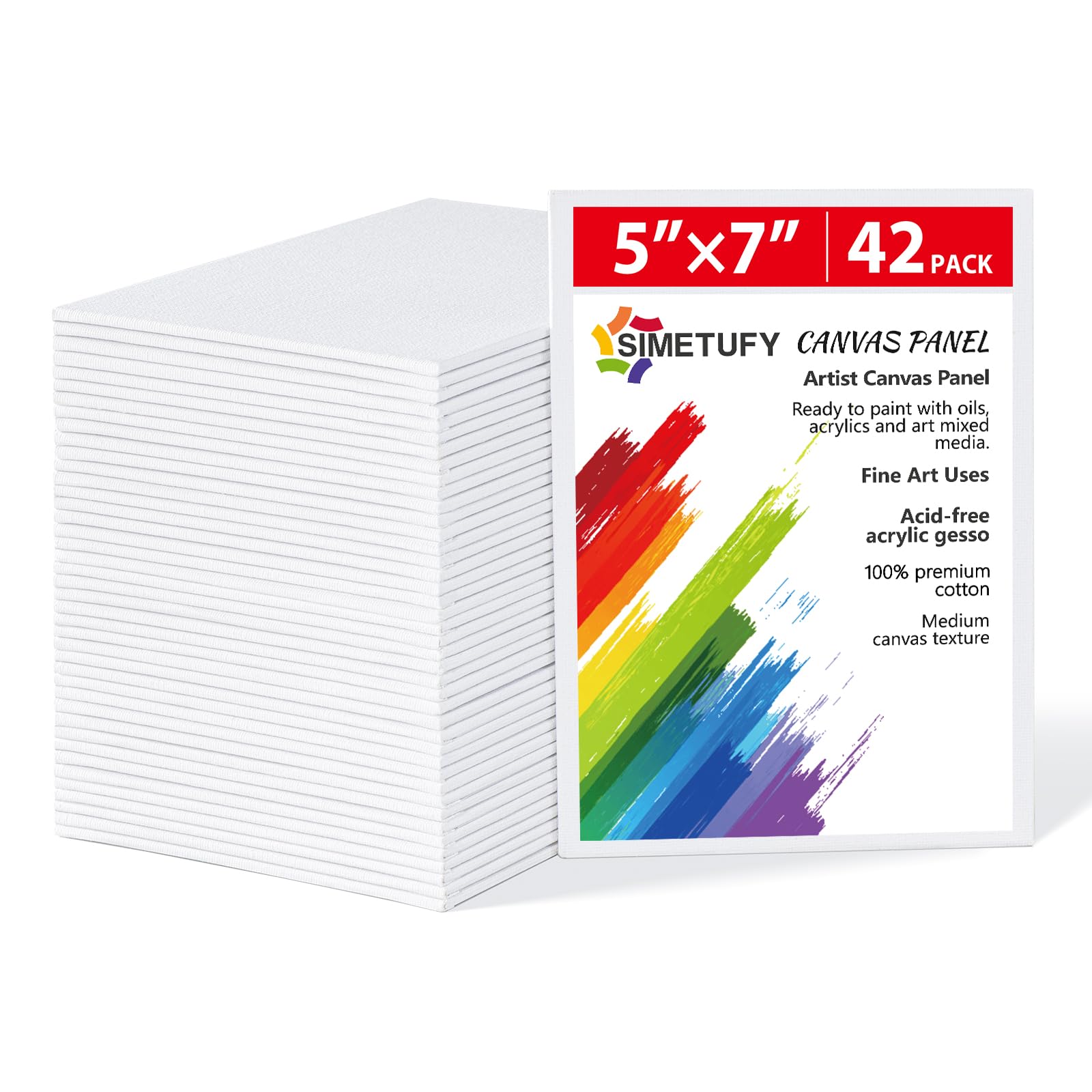 74 Pack Pre-Primed Canvas Boards for Acrylic & Oil Painting - 32 Pack 11x14 Inch & 42 Pack 5x7 Inch Small Canvases - Perfect for Artists, Students & DIY Home Decor Projects