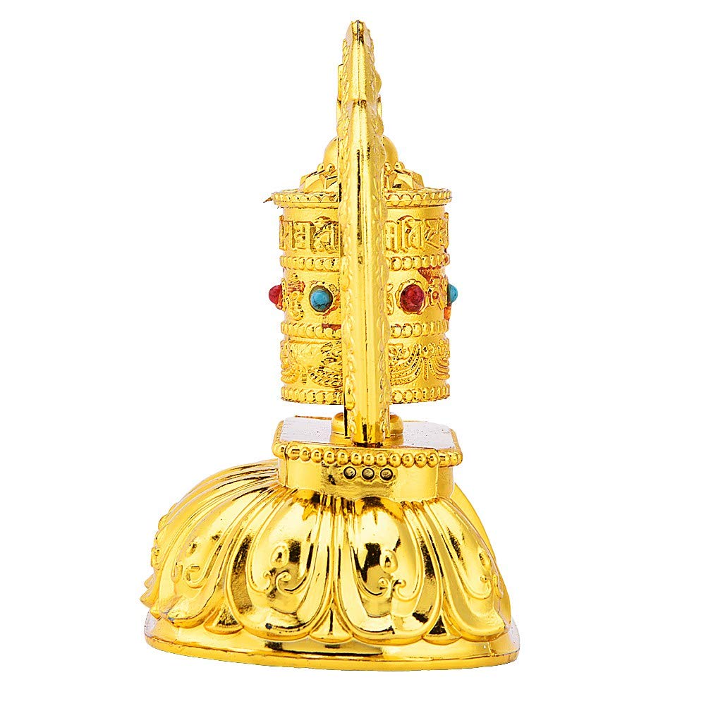 Solar Powered Tibetan Buddhist Prayer Wheel - Car Interior Decor & Spiritual Meditation Accessory | Perfect for Mindful Driving, Home Altar, and Meditation Spaces