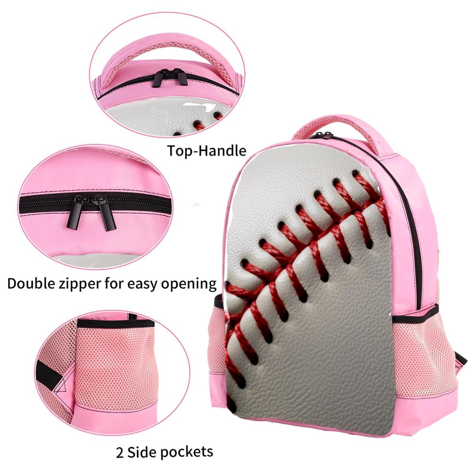 Stylish Travel Backpack for Women & Men - Durable Baseball Line Texture Design - Perfect for Hiking, Commuting & College Campus Use