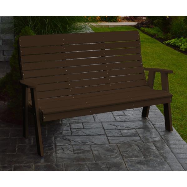 A & L Furniture Poly Winston Garden Bench - Outdoor Patio Seating for Backyard, Porch, and Garden - Weather-Resistant and Durable Polyethylene Material