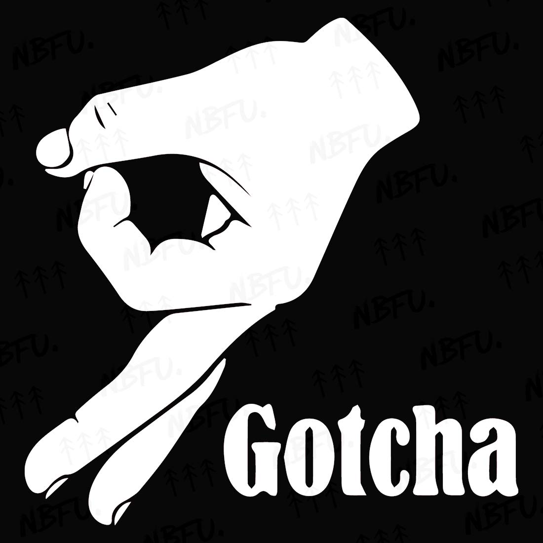 Premium Waterproof Vinyl Decal Stickers (Set of 2) - Symbol Gotcha Hand Design for Laptop, Phone, Helmet, Car Window, Bumper, Mug | Perfect for Home, Office & Vehicle Decoration