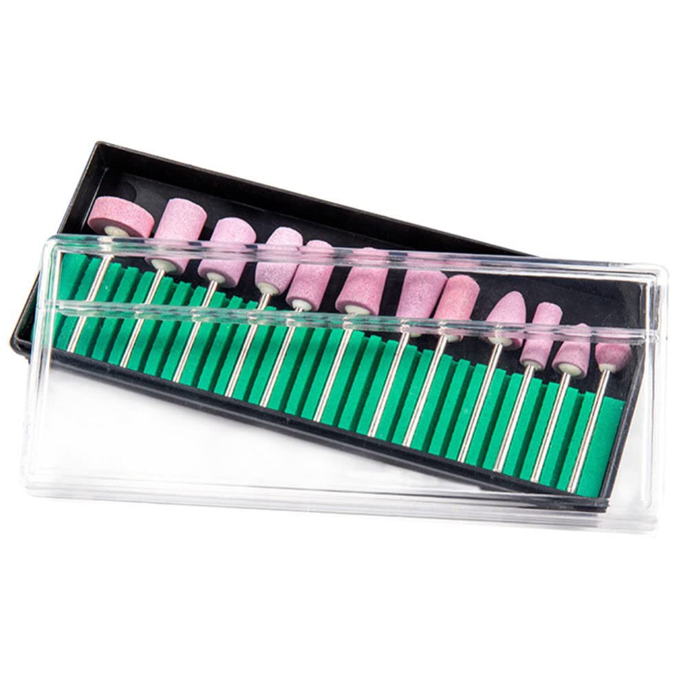 Lurrose 12Pcs Professional Nail Drill Bits Kit - Ceramic Grinding Heads, Diamond & Acrylic Gel Bits for Electric Nail File - Manicure Pedicure Tools for Salon & Home Use - Perfect for Nail Art, Cuticle Care & Polish Removal