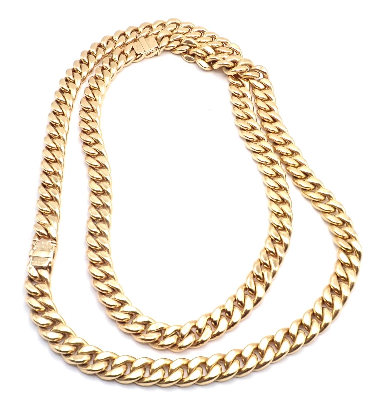 Authentic Bvlgari Bulgari 18k Yellow Gold Curb Link Long Necklace Set - Luxury Italian Jewelry for Women, Perfect for Weddings & Special Occasions