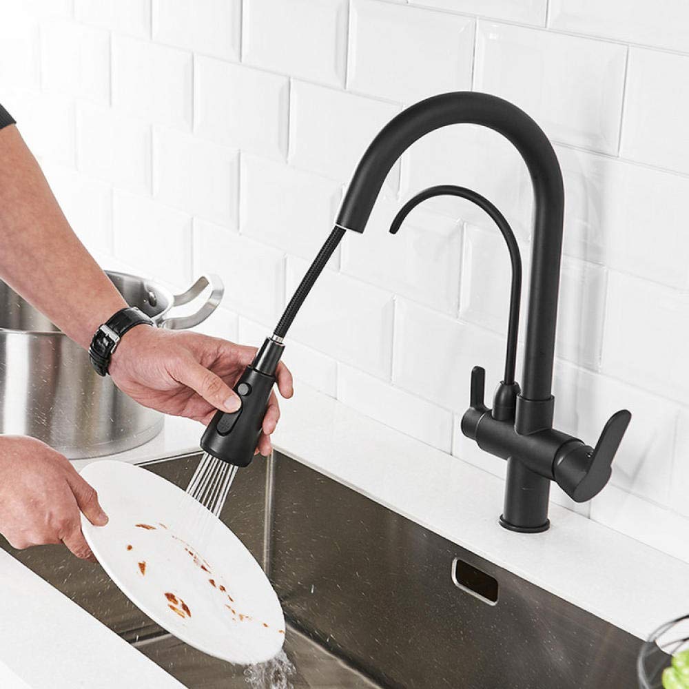 360 Degree Rotating Kitchen Faucet with Filter - Brass Purified Water Drinking Mixer Tap for Sink | Perfect for Modern Kitchens, Office Pantries & RV Water Systems