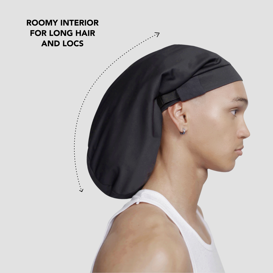Satin Lined Shower Cap for Men - Waterproof Hair Protection for Wet Hair & Styling - Perfect for Shower, Bath, Salon & Travel