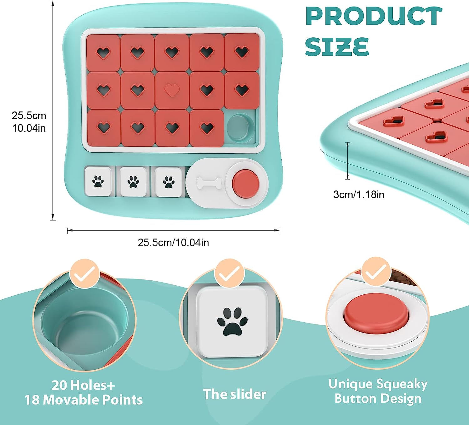 Interactive Dog Puzzle Toy for Mental Stimulation - Squares Design for Treat Dispensing - Perfect for Boredom Relief & Training for Small to Large Dogs