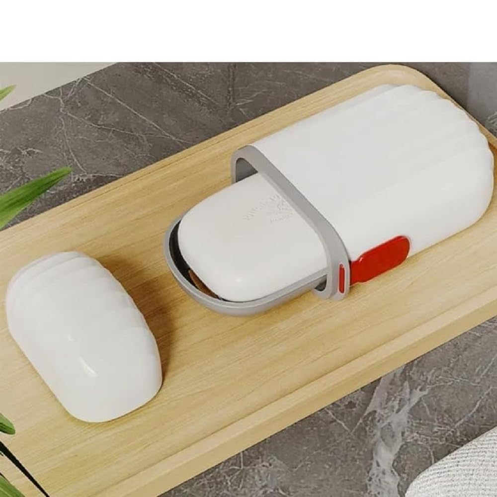 Hemiza 2-Pack Leakproof Travel Soap Box with Lid - Portable Soap Case Container with Soap Dish | Perfect for Travel, Camping, Gym & Bathroom Organization | Compact Soap Holder for Toiletries & Hygiene Essentials