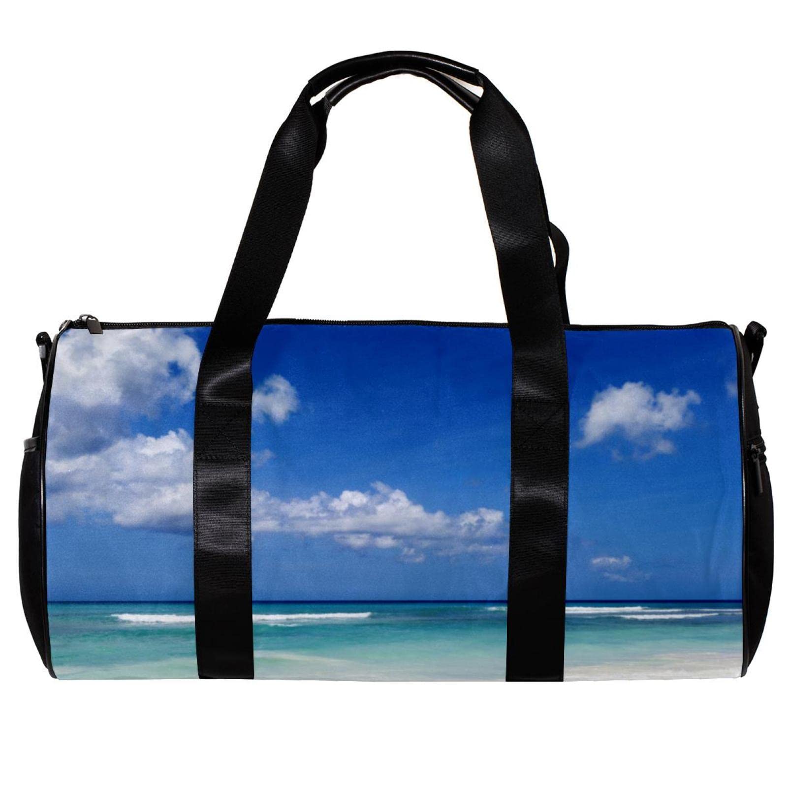 Premium Gym Duffle Bag - Large Capacity Overnight Weekender Carry On Travel Bag with Sand & Coast Design - Perfect for Workouts, Beach Trips & Weekend Getaways