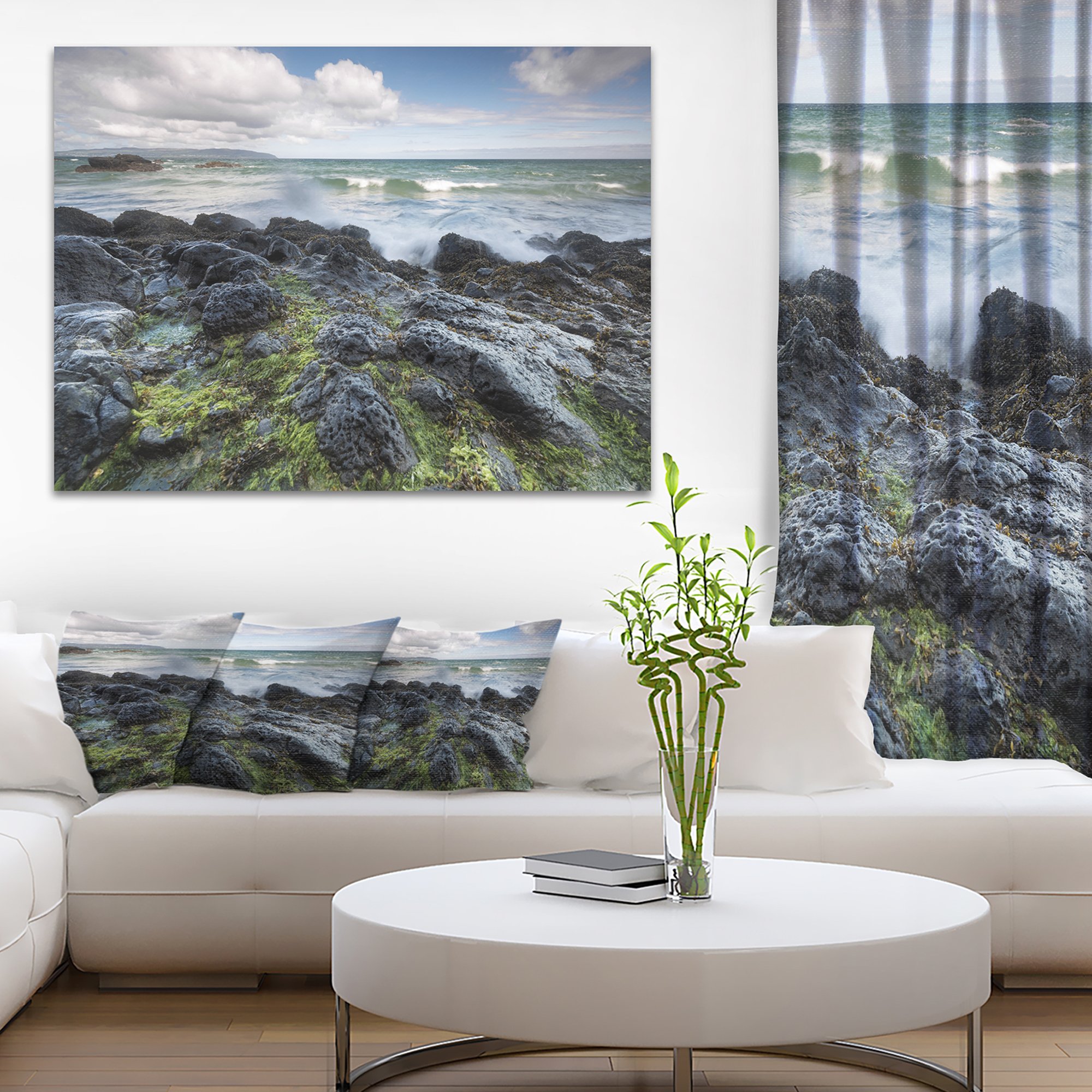 Rocky North Ireland Seashore Photography - Premium Canvas Wall Art Print for Living Room, Bedroom & Office Decor