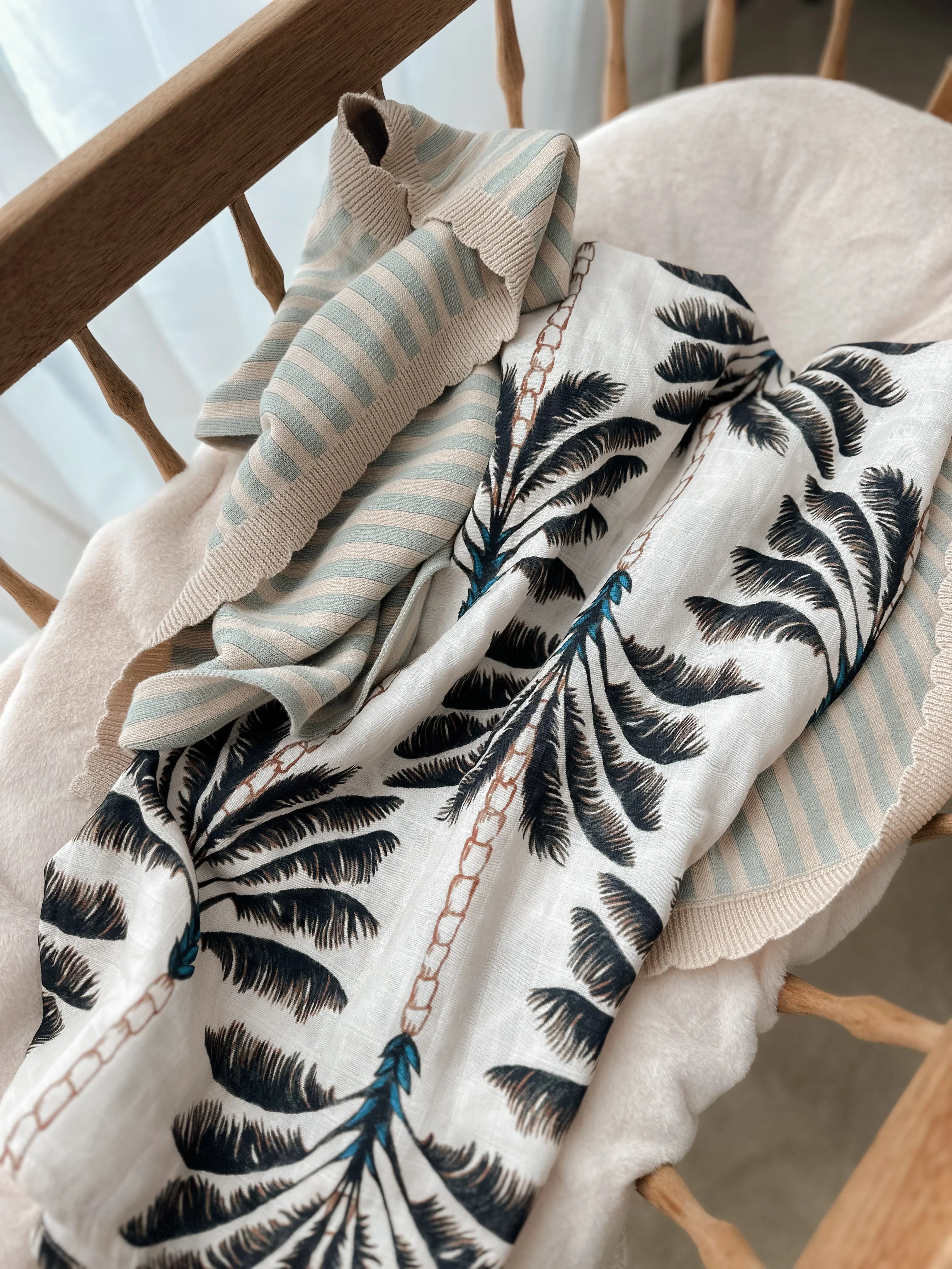 Organic Muslin Swaddle Blanket for Babies - Soft Breathable Cotton Wrap for Newborns & Infants - Perfect for Swaddling, Nursing Cover & Stroller Blanket - Pop Ya Tot Daintree Collection
