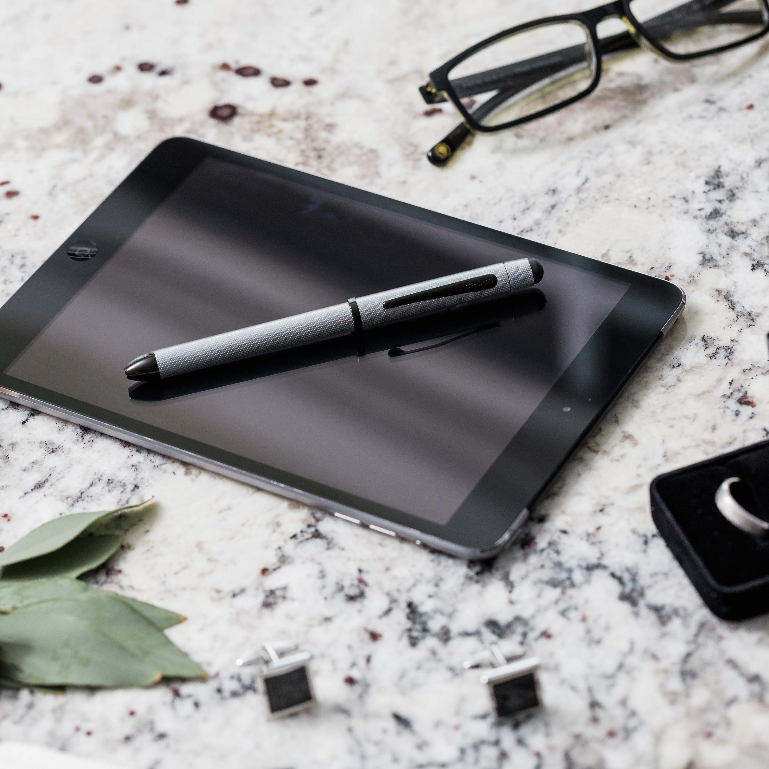 CROSS Tech 3+ Multifunctional Pen - 3-in-1 Ballpoint Pen, Mechanical Pencil & Stylus with Eraser Cap - Premium Glossy Chrome Finish - Perfect for Office, School & Digital Note-Taking