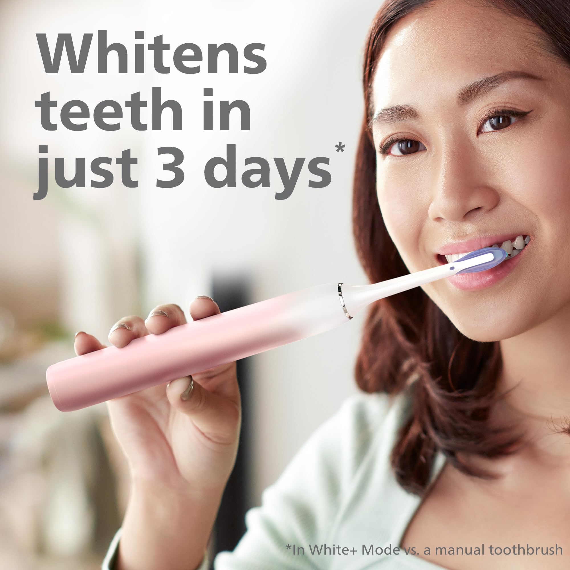 Philips Sonicare DiamondClean 9000 Special Edition Rechargeable Electric Toothbrush - HX9911/90 in White & Pink | Professional Teeth Cleaning for Whitening, Plaque Removal & Gum Care | Perfect for Travel & Home Use