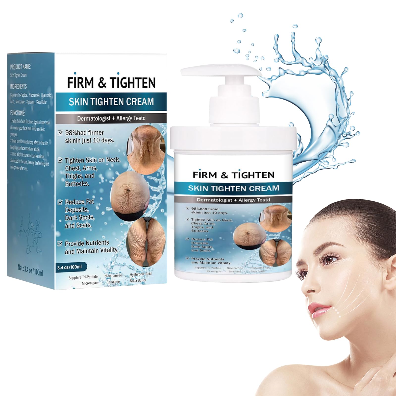 **Collagen Firming Cream for Face & Body - Anti-Wrinkle Tightening Lotion for All Skin Types | Skin Care Moisturizer for Sagging Skin, Stretch Marks & Age Spots | Use Daily for Youthful Glow**