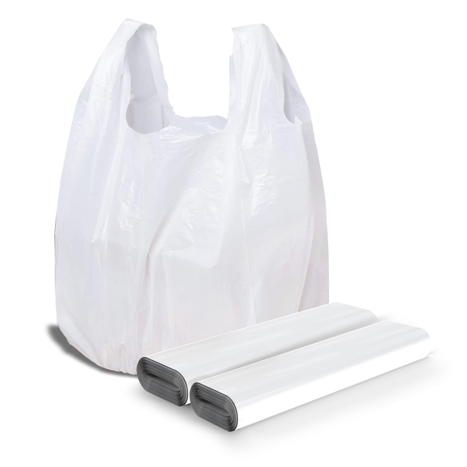 LimonLaviu 100 Pack Heavy Duty Plastic Grocery Bags with Handles - 11.5