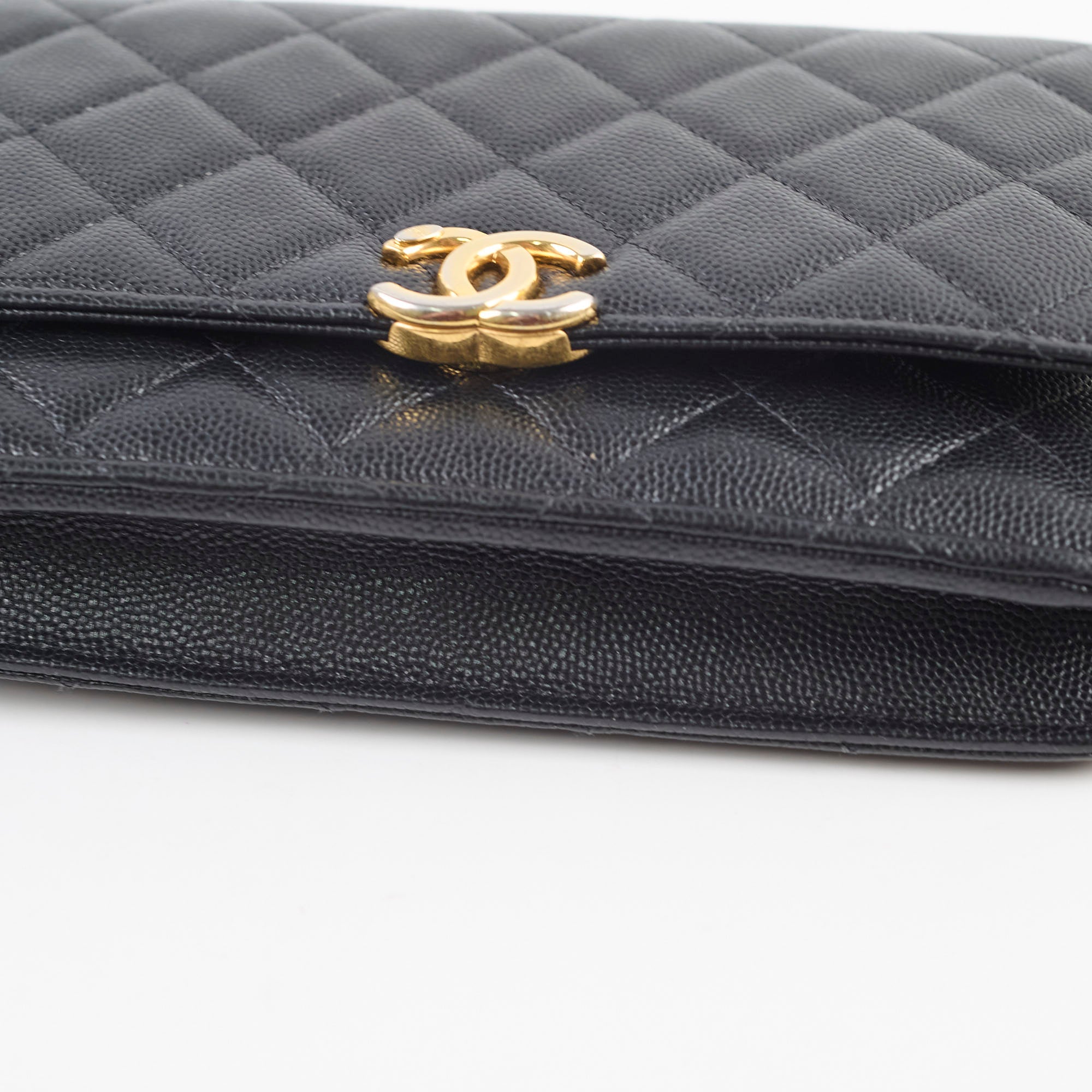 Chanel 2022 Seasonal Top Handle Wallet On Chain in Black Caviar Leather - Perfect for Evening Events & Luxury Fashion Accessories