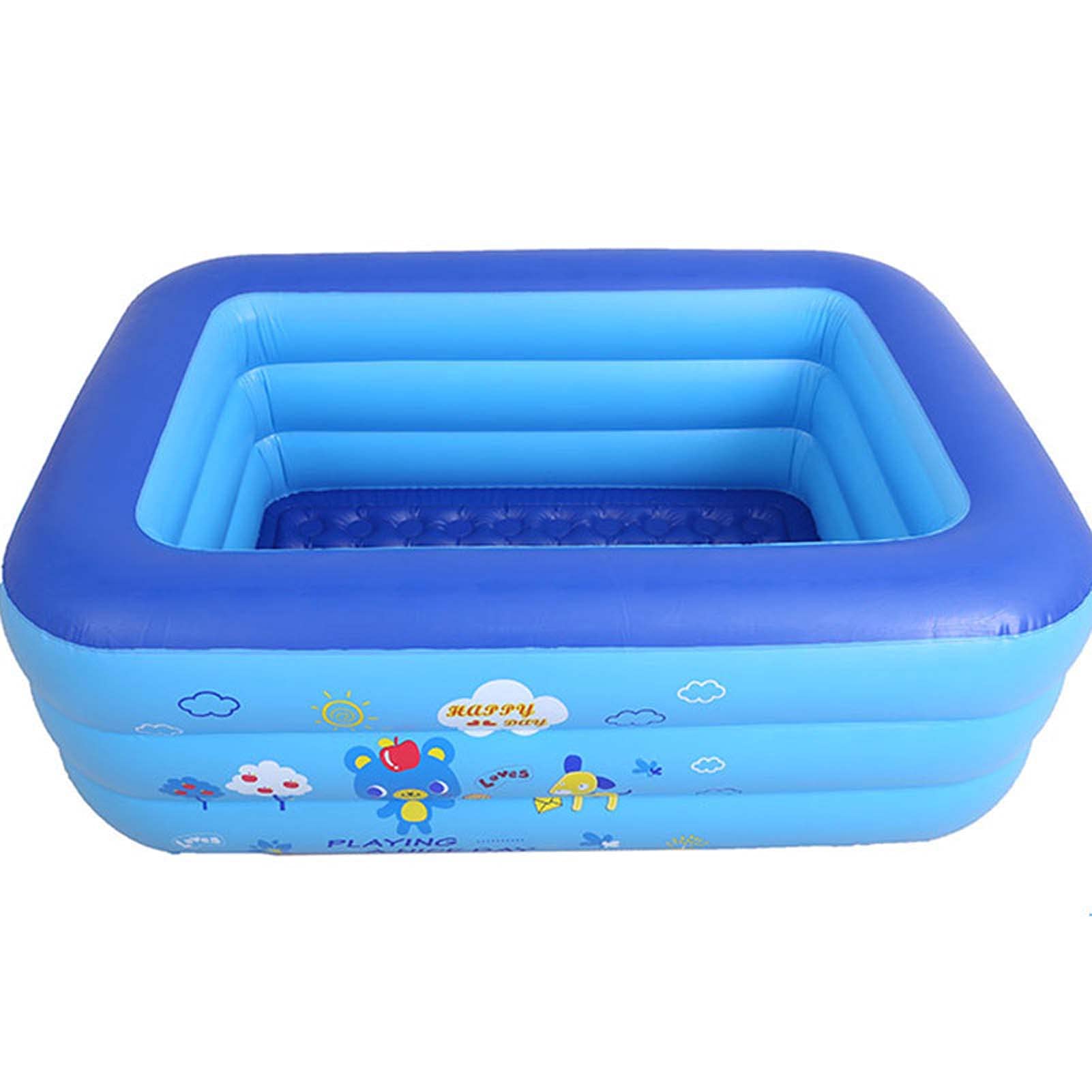 59x39x28 Inch Large Inflatable Swimming Pool for Kids & Adults - Durable Blow Up Pool for Backyard, Outdoor Family Fun - Rectangular Above Ground Inflatable Lounge Pool for Summer Parties, Water Play & Relaxation