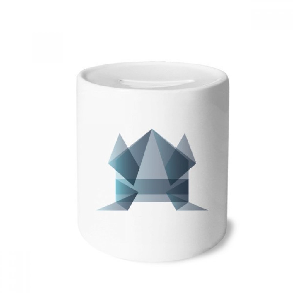 DIYthinker Origami Abstract Frog Geometric Ceramic Coin Bank - Money Box, Piggy Bank for Savings & Gifts - Perfect for Home Decor, Kids Room, and Unique Present Ideas