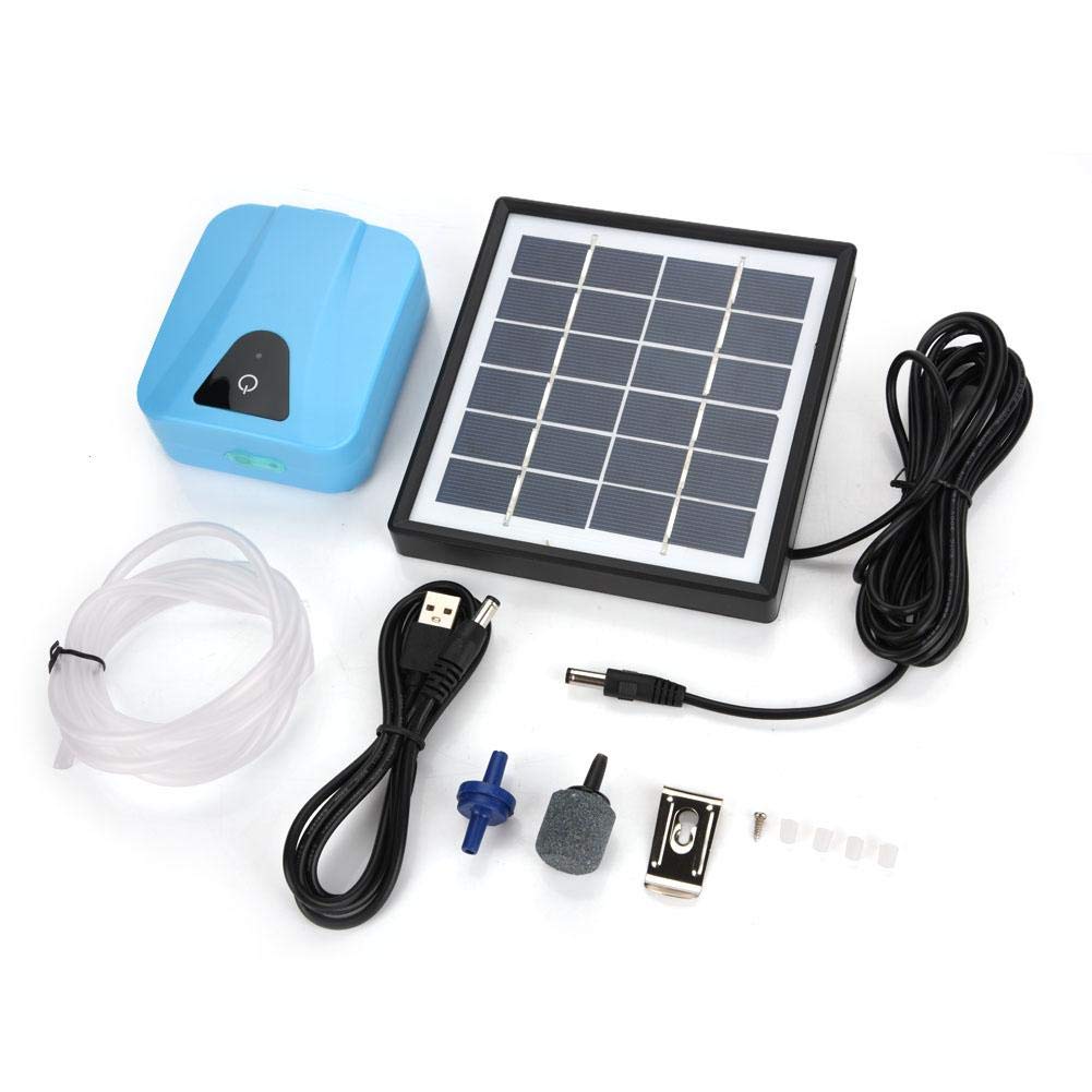 Rechargeable Solar Powered Aquarium Air Pump - Waterproof USB Oxygen Aerator for Fish Pond, Outdoor Pool & Small Pond | Ideal for Garden, Backyard & Aquaculture Use