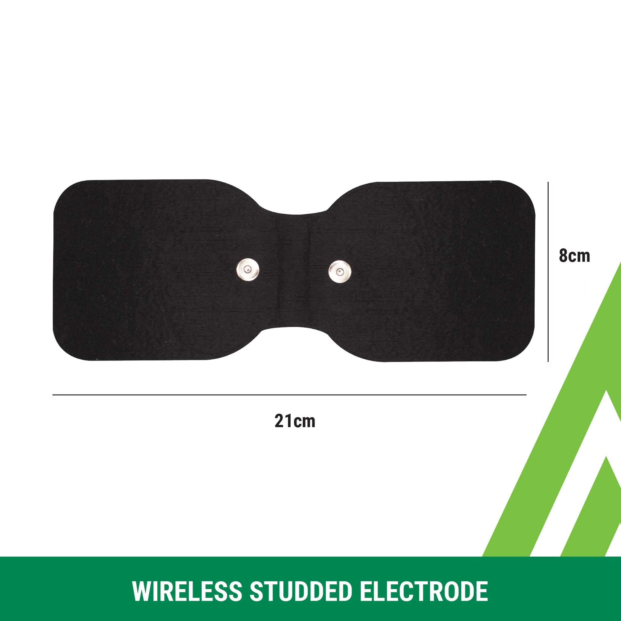 Med-Fit Wireless TENS Unit Electrode Pads - Large 20x10cm Black Cloth Electrodes (5 Pack) for Back Pain Relief - Perfect for Home Therapy & Muscle Recovery