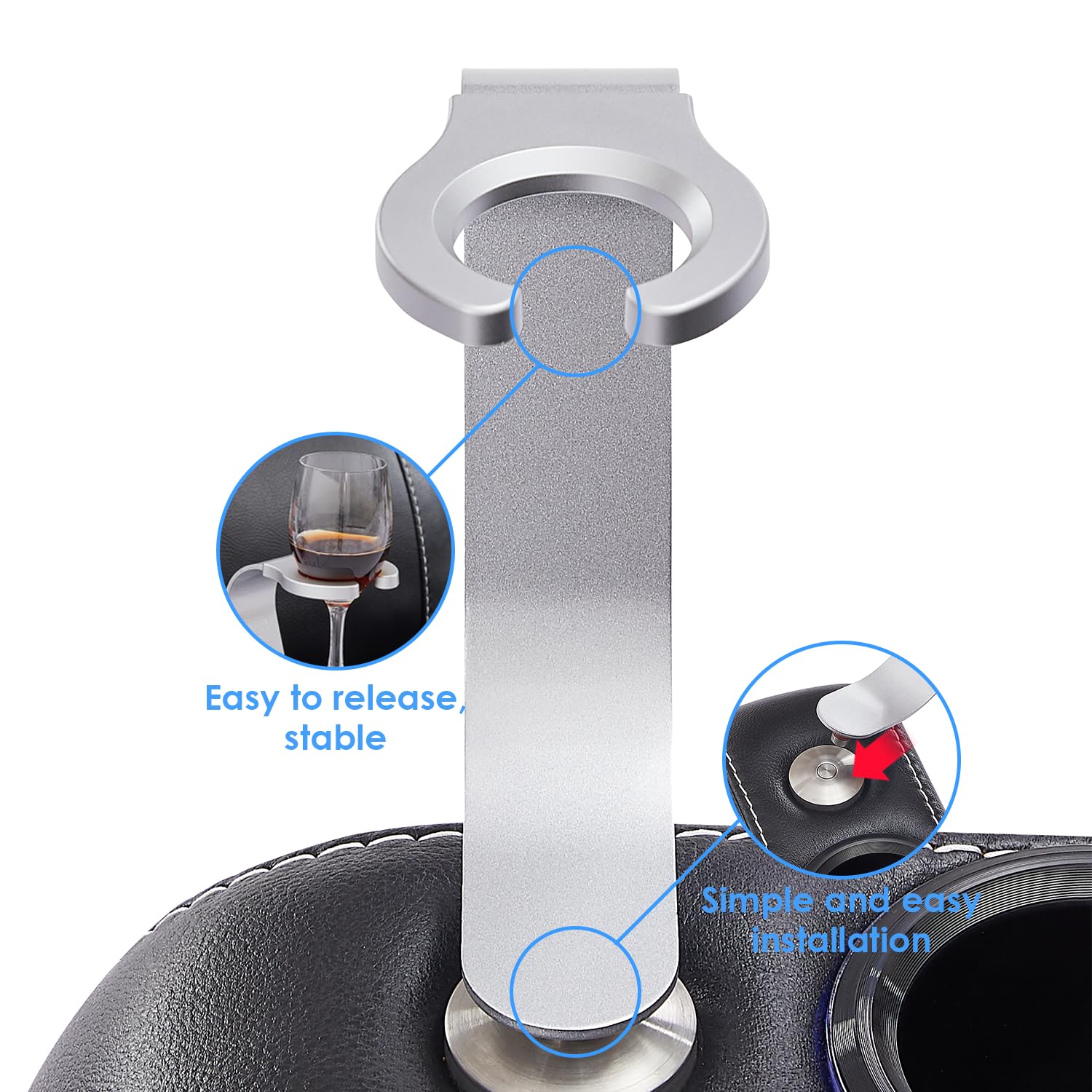 Premium Home Theater Seating with Swivel Wine Glass Holder - Silver Sofa Accessories for Movie Nights & Entertainment Rooms