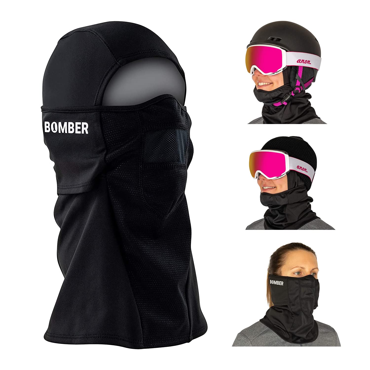 Bomber Balaclava Ski Mask - Warm Winter Face Cover for Men & Women - Cold Weather Protection for Skiing, Snowboarding, Motorcycling & Ice Fishing - Windproof & Breathable for Outdoor Activities