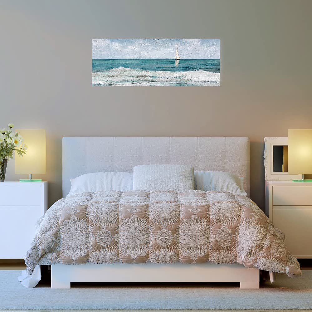 Summer Cay Fine Art Canvas Panel Wall Decor - 60x22 Inches - Ready to Hang for Living Room, Bedroom, Office & More | Tropical Beach Themed Home Decor | Perfect for Coastal, Boho & Modern Interiors
