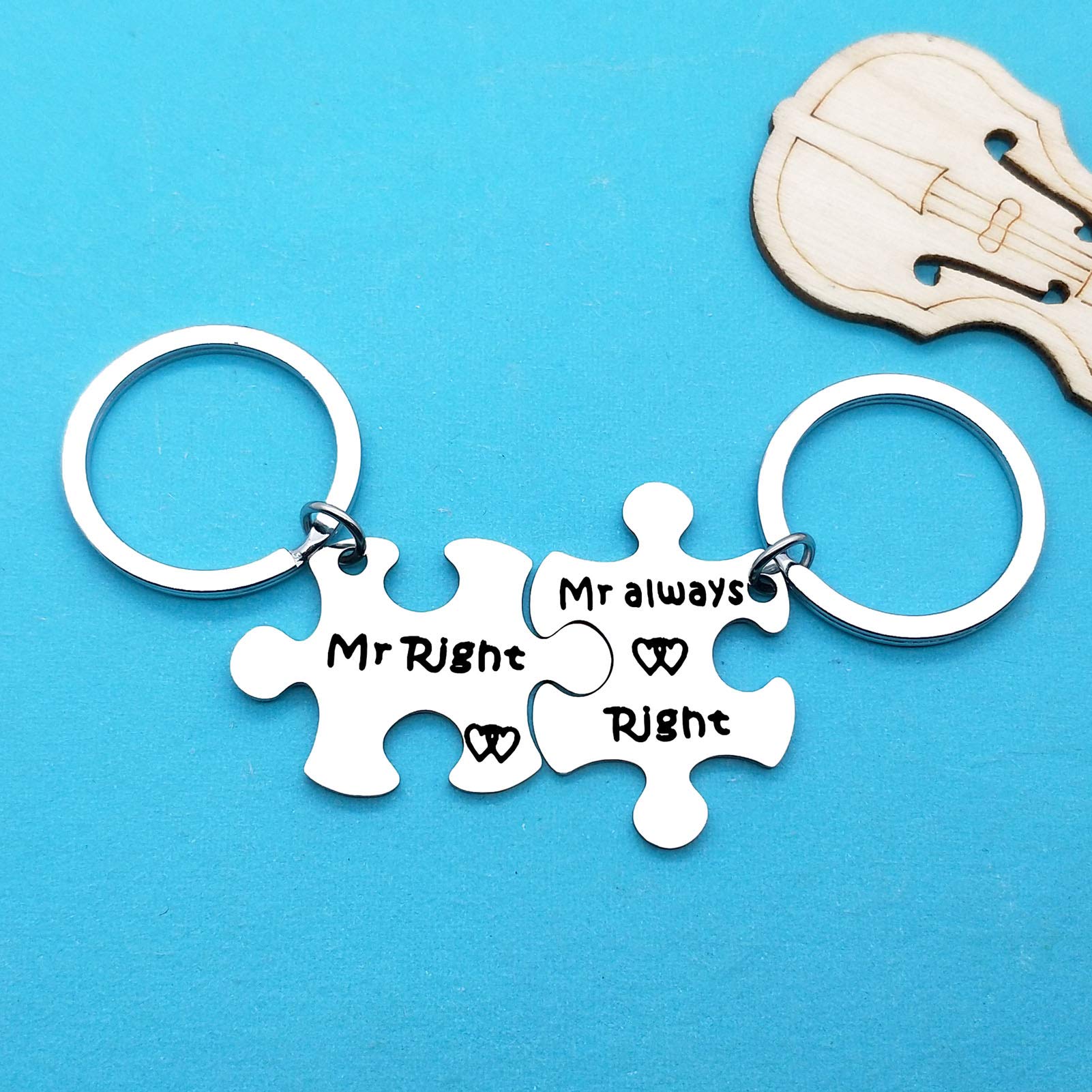 Mr. & Mr. Always Right Keychain Set - Gay Pride Couple Gift, LGBT Anniversary, Valentine's Day, Christmas & Birthday Gift for Men - Perfect for Weddings, Pride Events & Romantic Celebrations