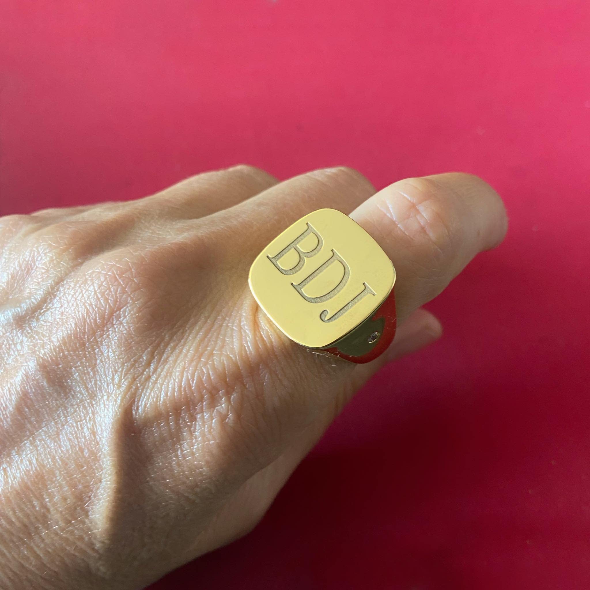 Personalized Silver Signet Ring - Handmade Jewelry for Gifts & Weddings