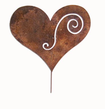 Heart-Shaped Garden Stake - Decorative Metal Garden Art for Outdoor Decor - Perfect for Flower Beds, Patios, and Lawn Ornaments