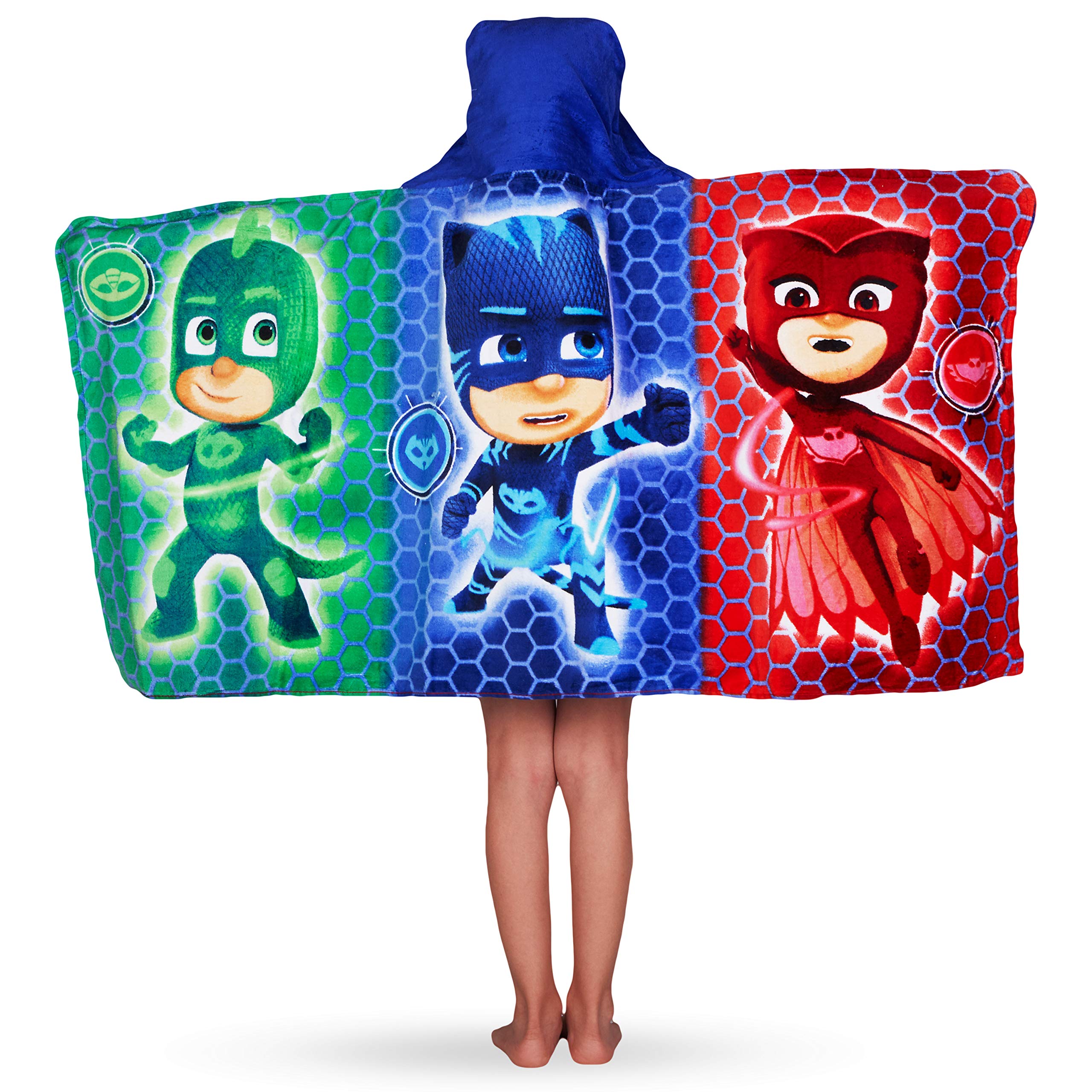 PJ Masks Hooded Towel for Kids - Soft Cotton Terry Wrap 24x50