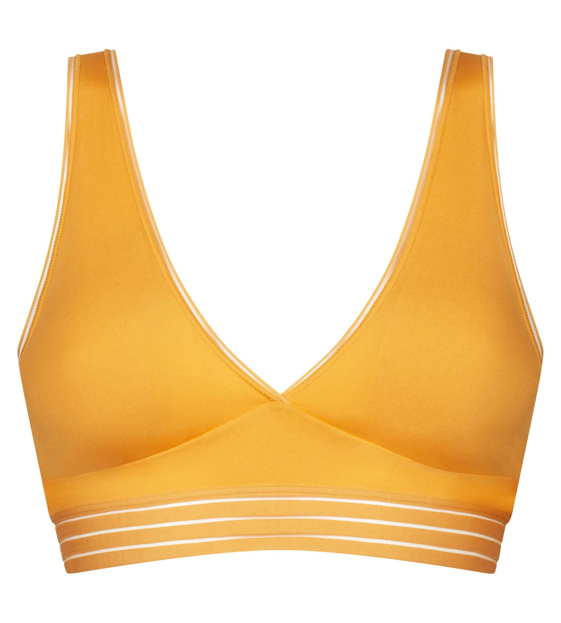 Oh My Dim's Wireless Triangle Bralette - Soft Microfiber Comfort Bra for Women in Yellow | Perfect for Yoga, Lounge & Everyday Wear