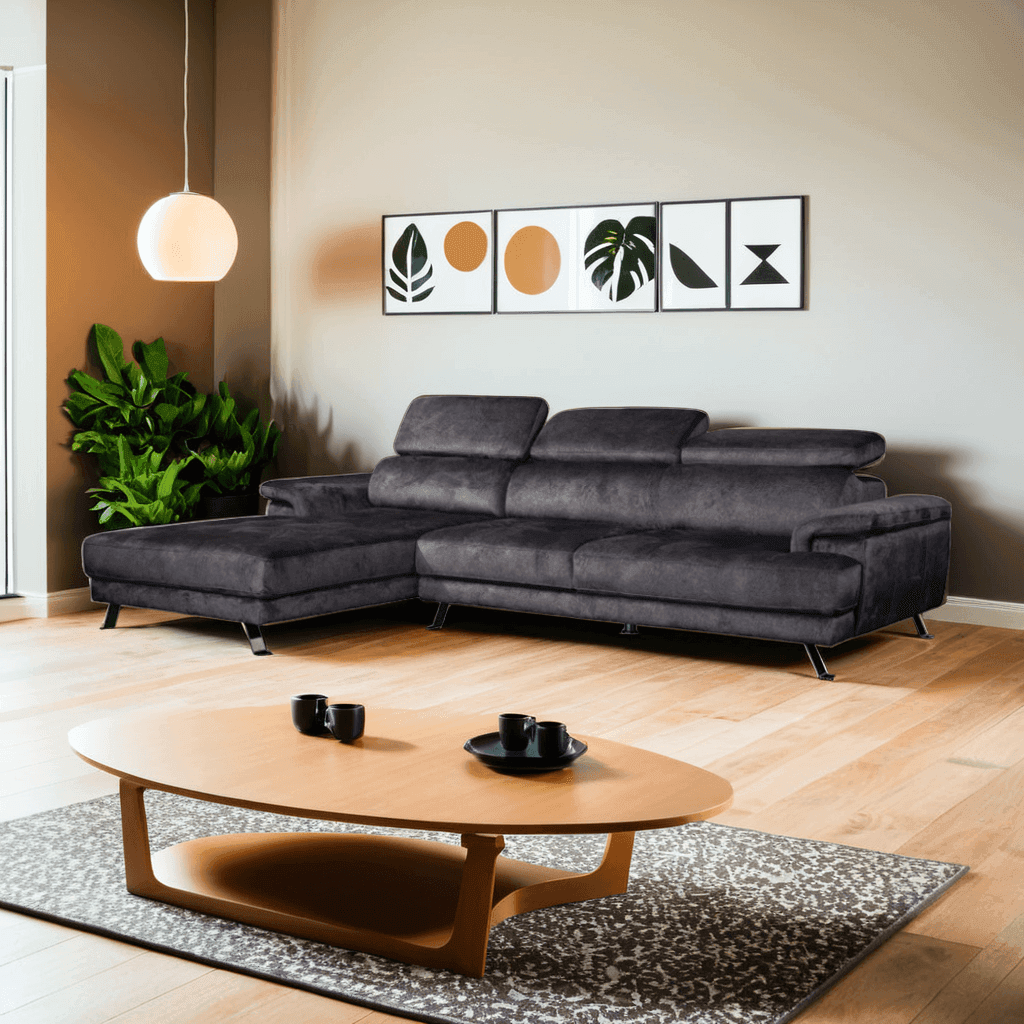Haru Fabric L-Shaped Sectional Sofa - Pet Friendly, Comfortable & Durable for Living Room, Family Room, or Home Theater - Perfect for Relaxing, Entertaining & Pet Owners
