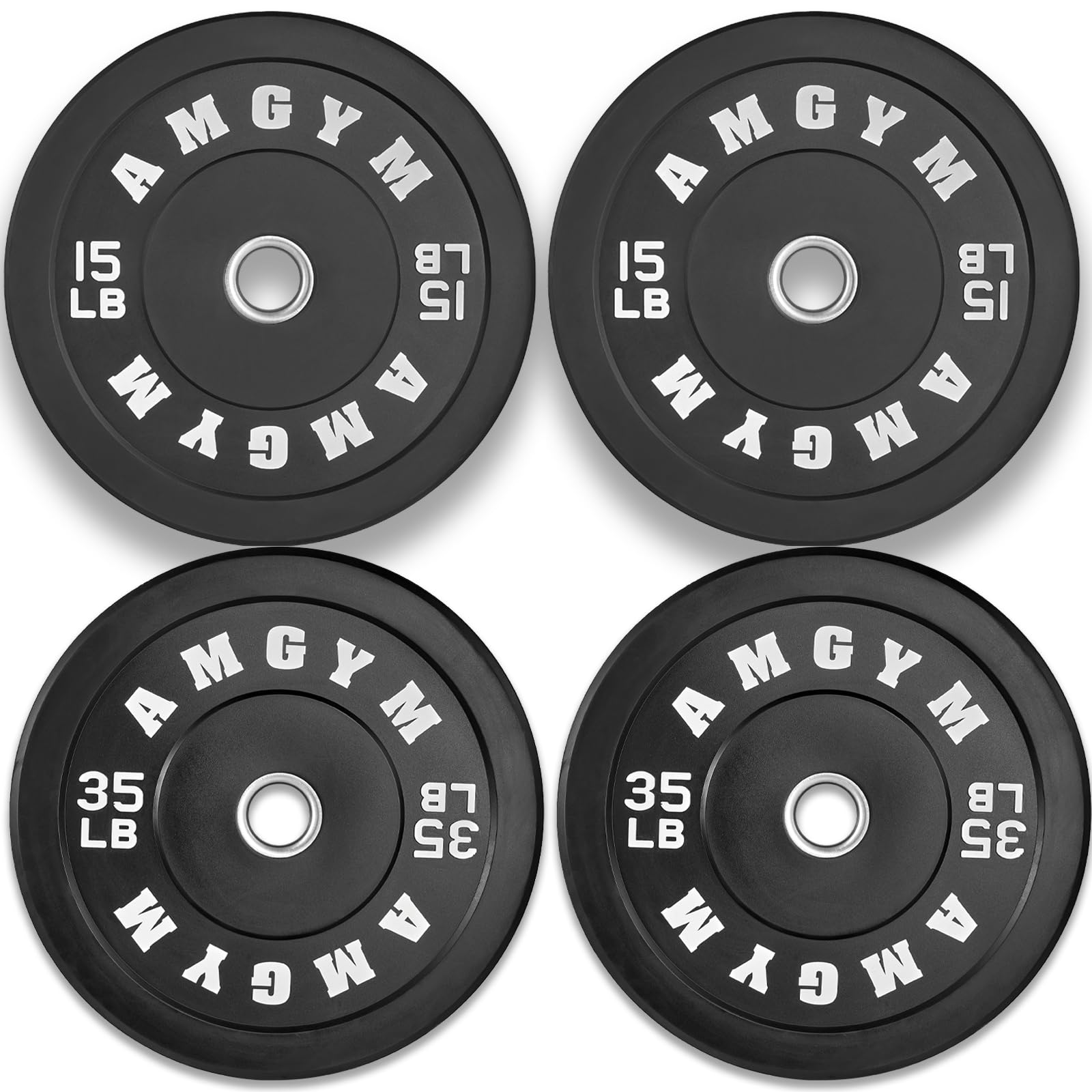 Premium 2-Inch Steel Bumper Plates 10-500lbs - Rubber Coated Olympic Weight Plates for Home Gym, CrossFit, Strength Training & Weightlifting - Ideal for Deadlifts, Squats & Powerlifting Workouts